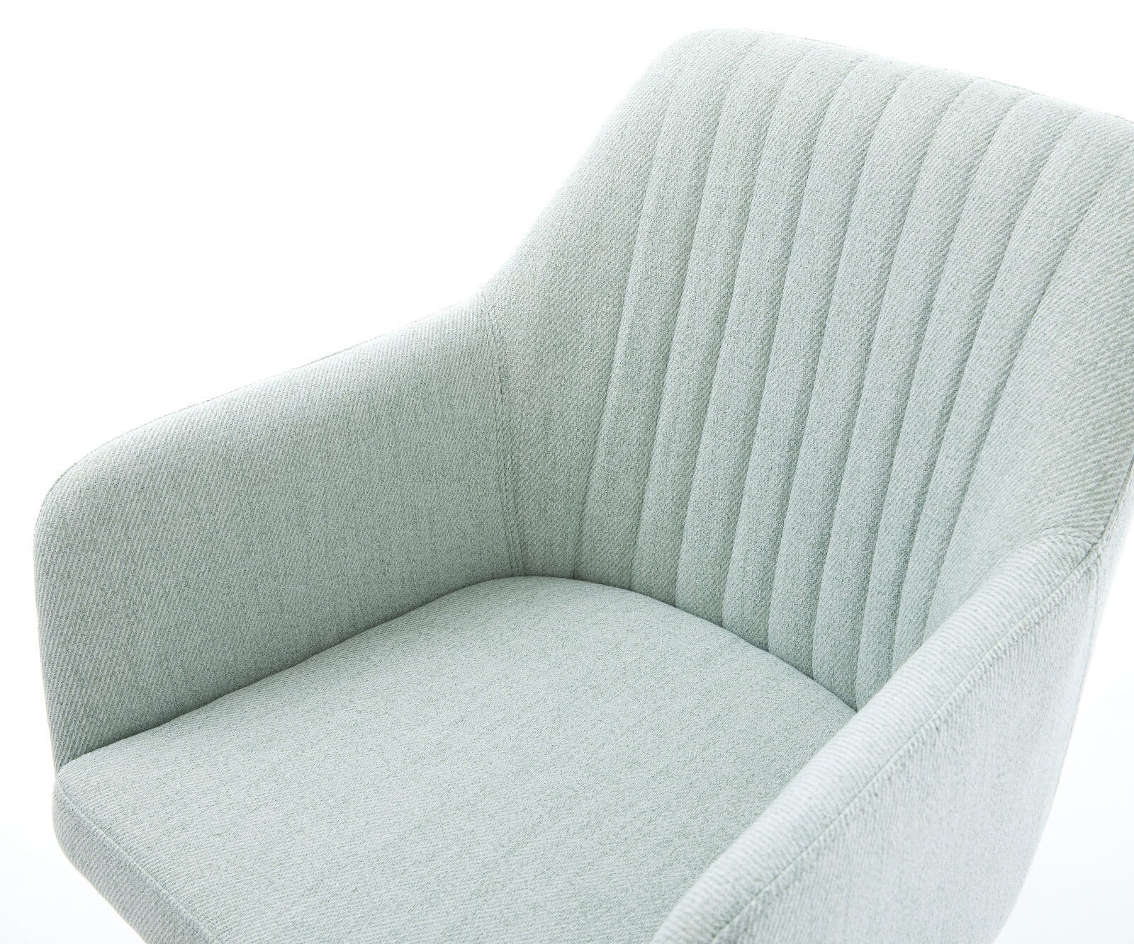 Chaise-pivotante Greg-Flex rayures vert menthe pied croisé large noir pivotement sur 360° fonction bascule ressorts ensachés 3