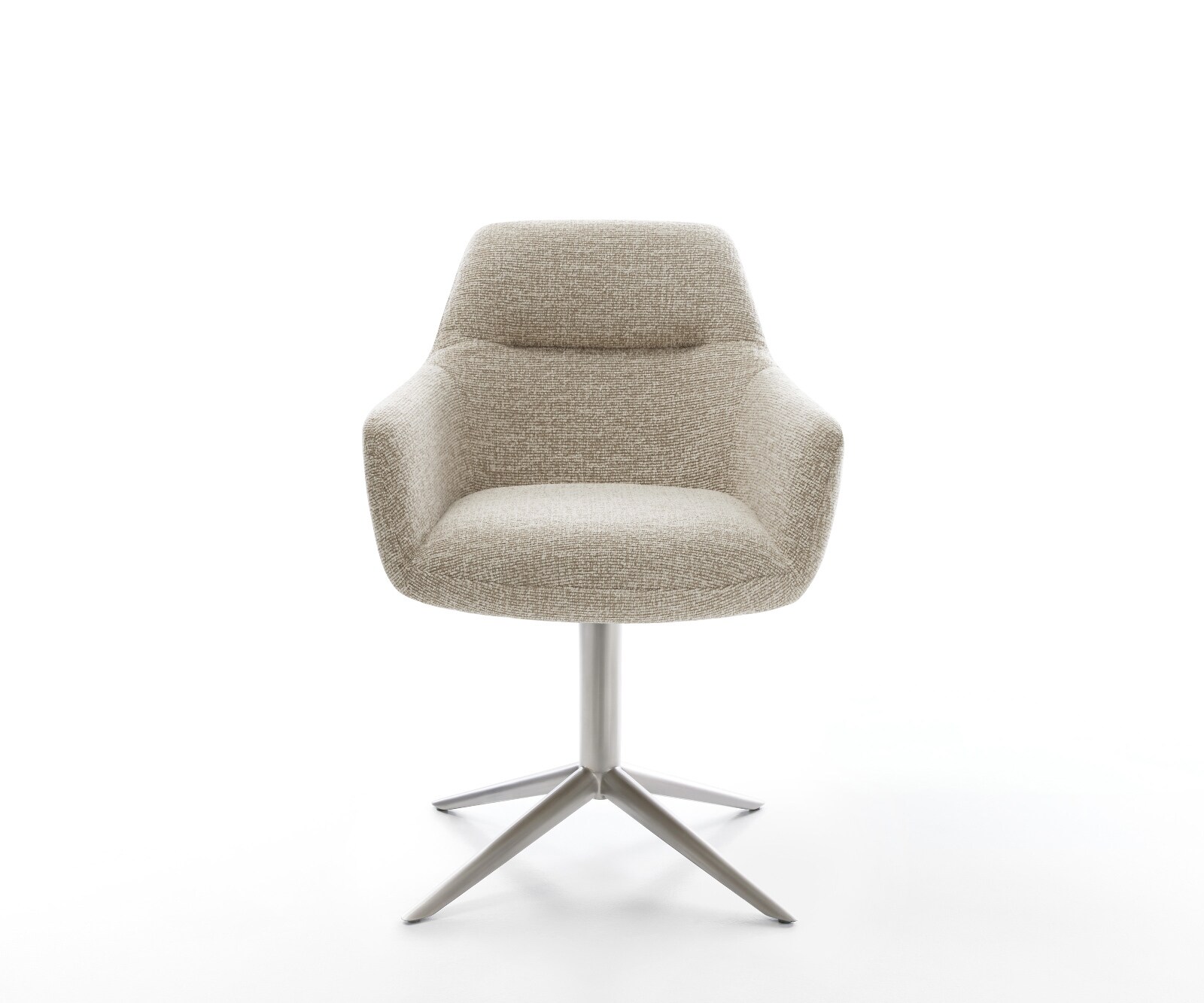 Chaise-pivotante Pejo-Flex tissu tissé doux beige pied de chaise 4 branches acier inoxydable pivotement sur 360° fonction bascule resorts ensachés 2