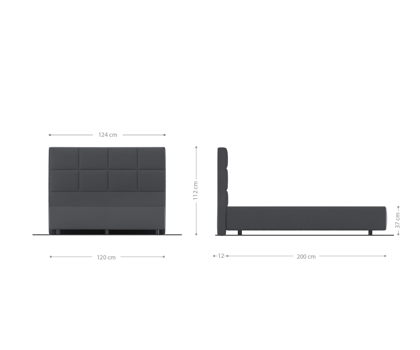 Cadre-de-sommier Dream-Fine 120x200 Microfibre Gris 2 Cadre-de-sommier Dream-Fine 120x200 Microfibre Gris 2