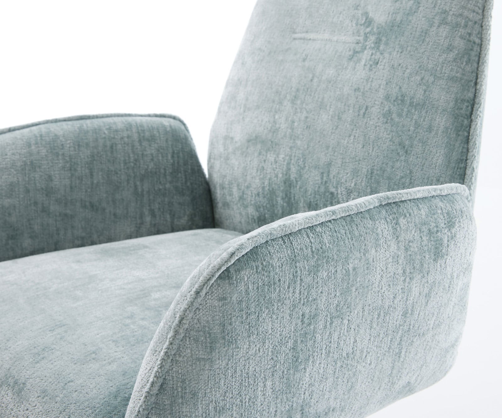 Chaise-pivotante Zoa-Flex chenille bleu pastel pied de chaise 4 branches acier inoxydable brossé pivotement sur 360° fonction bascule ressorts ensachés 3 Chaise-pivotante Zoa-Flex chenille bleu pastel pied de chaise 4 branches acier inoxydable brossé pivotement sur 360° fonction bascule ressorts ensachés 3