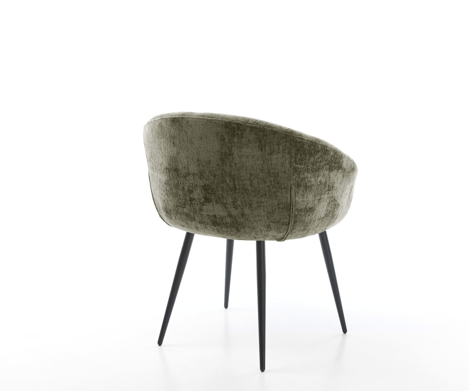 Chaise-de-salle-à-manger Vinka-Flex avec accoudoirs chenille olive 4 pieds coniques noir ressorts ensachés 4 Chaise-de-salle-à-manger Vinka-Flex avec accoudoirs chenille olive 4 pieds coniques noir ressorts ensachés 4