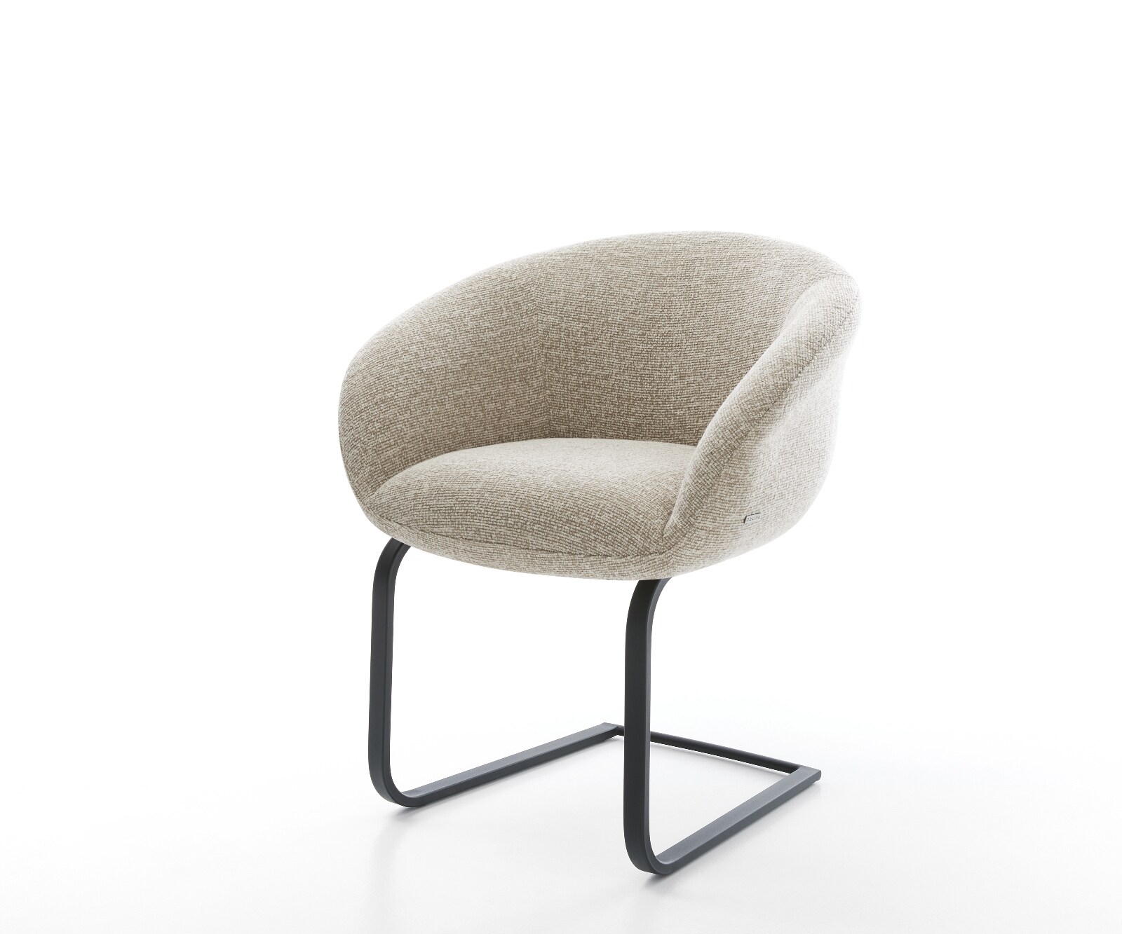 Cantilever Vinka-Flex avec accoudoirs tissu tissé doux beige pied cantilever plat noir resorts ensachés 1