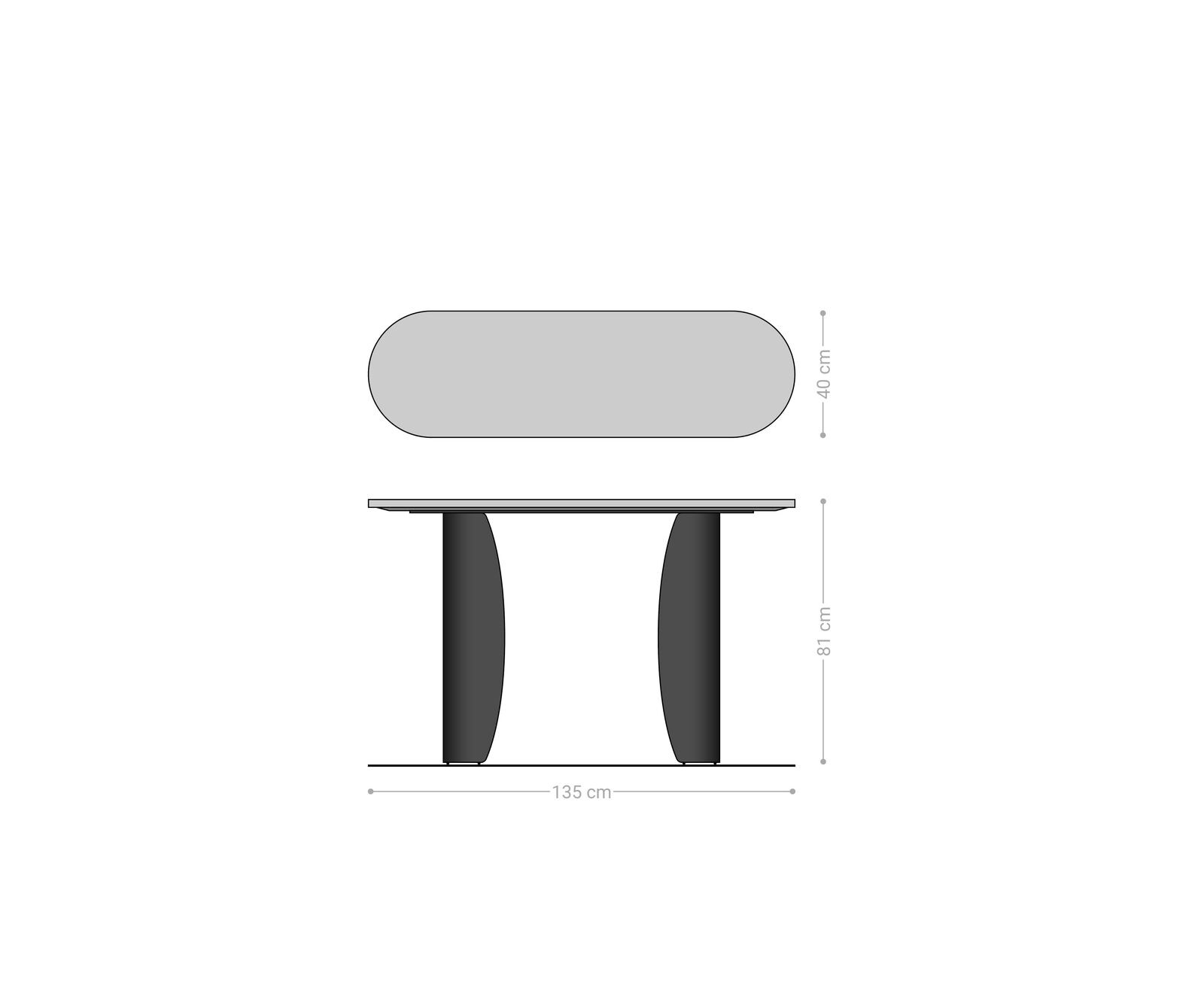 Console Solena 135x40 cm marbre noir argenté métal Black Antique 5