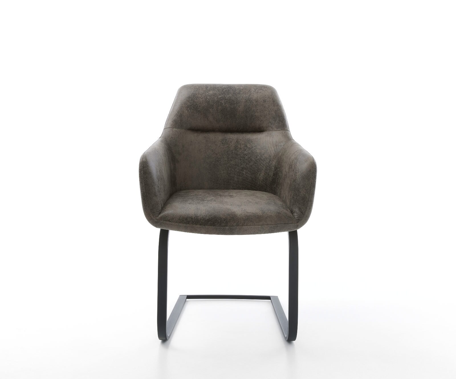 Cantilever Pejo-Flex microvelours gris antique pied cantilever plat noir ressorts ensachés 2