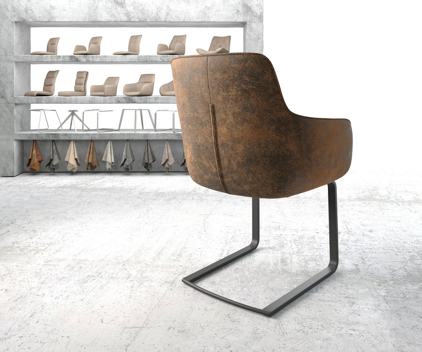 Cantilever Pejo-Flex brun antique cantilever plat noir 4