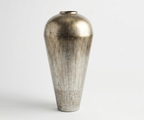 Vase Minoa l41 x P41 x H86 cm Métal Platin Aurum Fait main