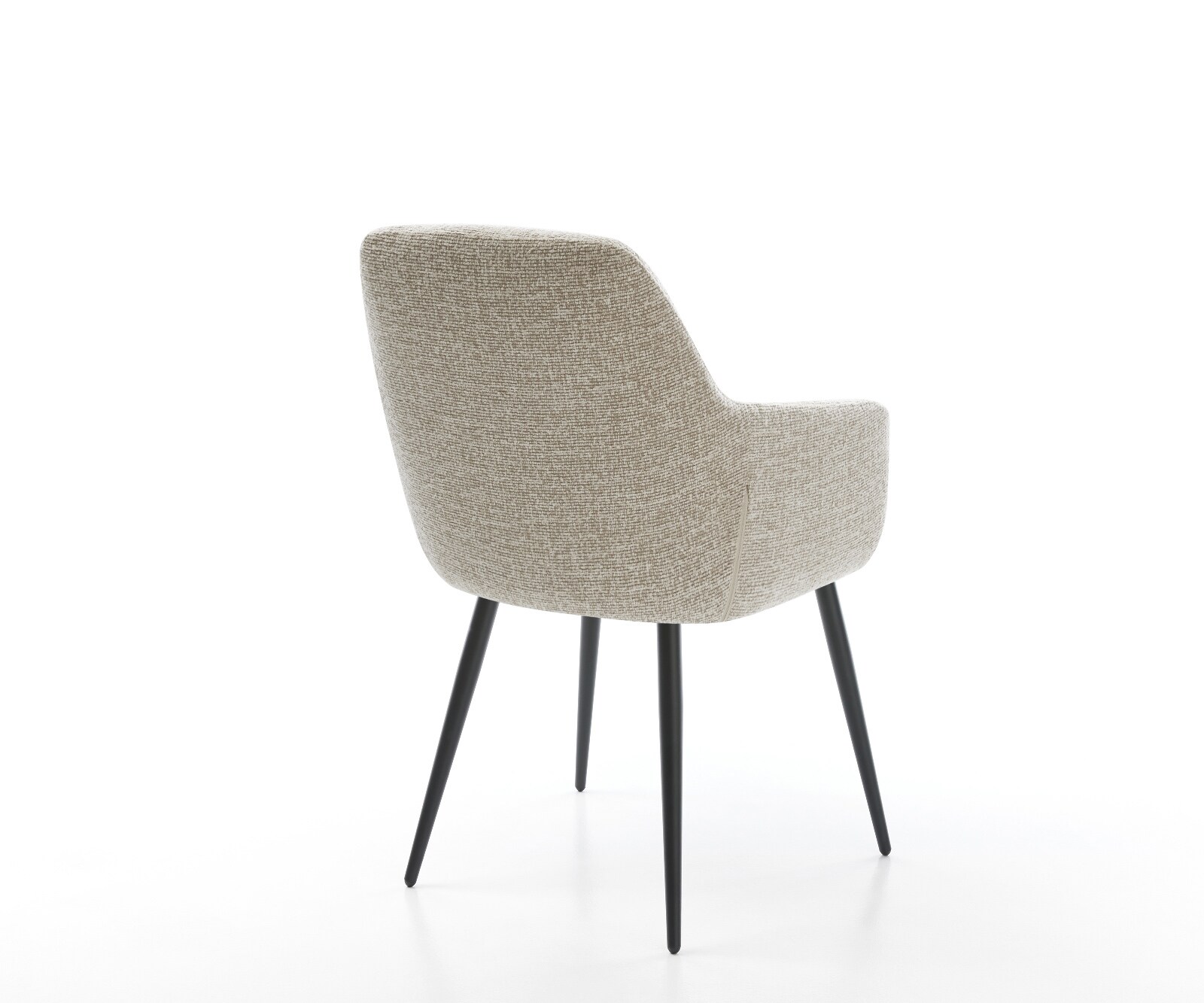 Chaise-de-salle-à-manger Pejo-Flex tissu tissé doux beige 4 pieds coniques noir resorts ensachés 5