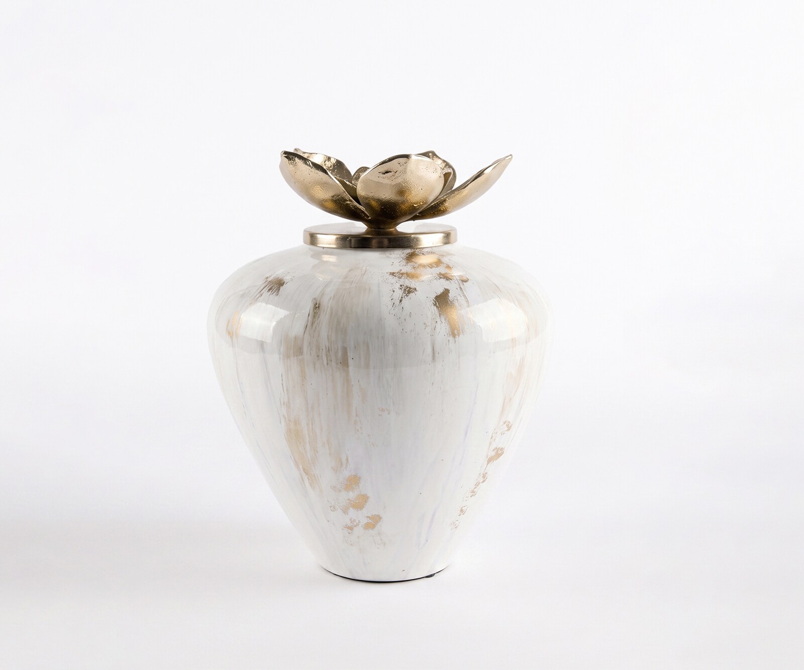 Vase Florena l29 x P29 x H35 cm Verre Kintsugi Fait main