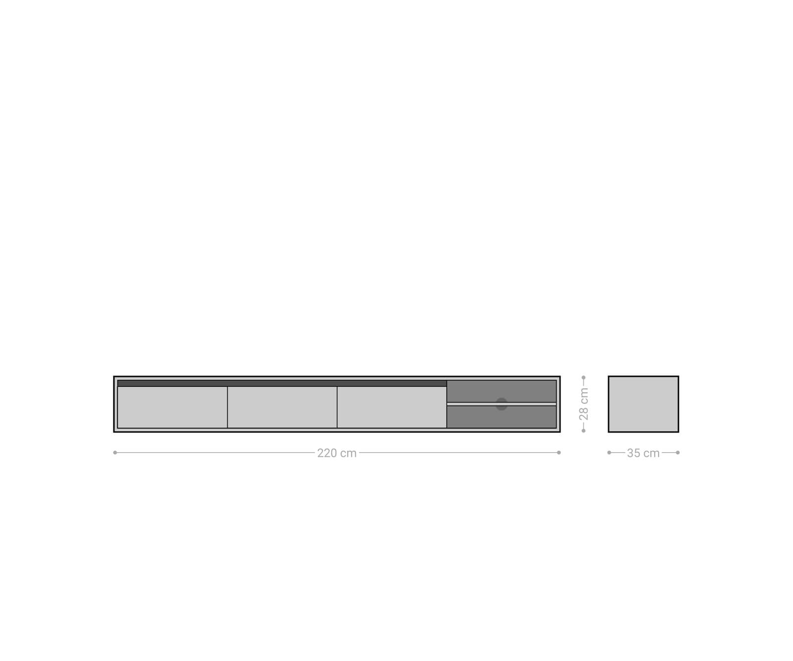 Meuble TV Budaya 220 cm en bois de manguier naturel 3 portes 2 compartiments. 9