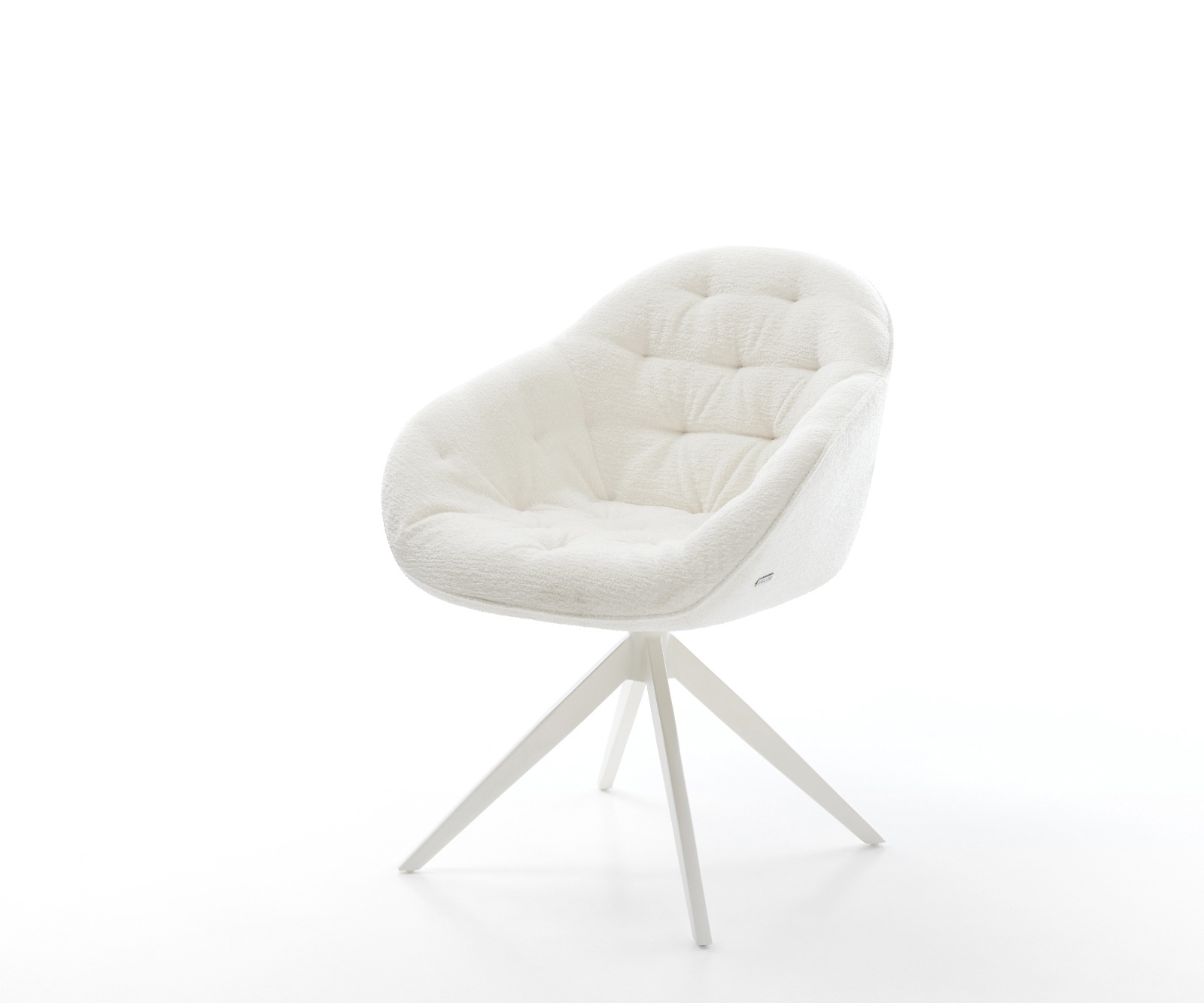 Chaise-pivotante Gaio-Flex bouclé doux beige pied croisé large blanc pivotement sur 360° fonction bascule 1