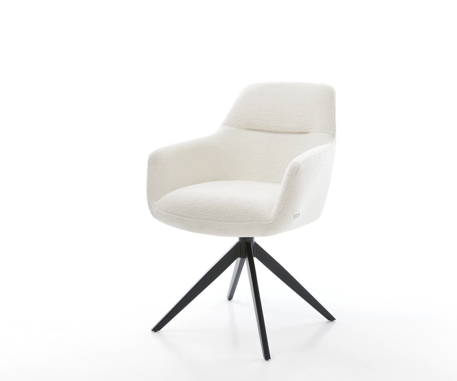 Chaise-pivotante Pejo-Flex bouclé doux beige pied croisé large noir pivotement sur 360° fonction bascule resorts ensachés 1