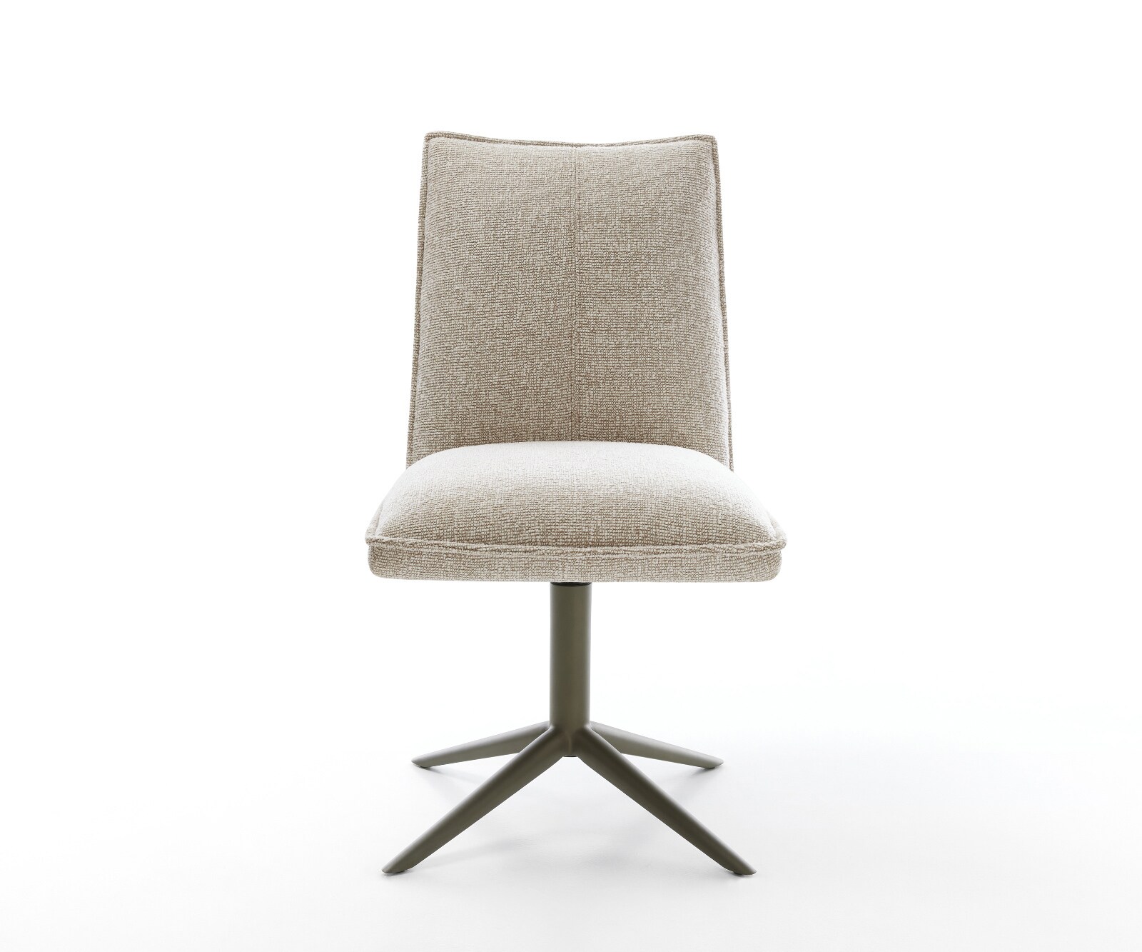 Chaise-pivotante Lelio-Flex tissu tissé doux beige pied de chaise 4 branches aspect titane pivotement sur 360° fonction bascule resorts ensachés 2