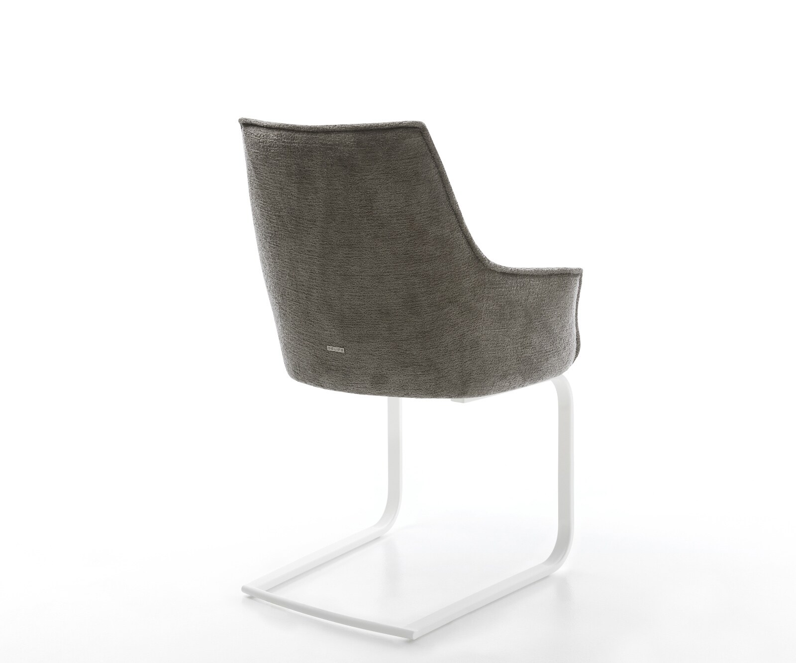 Cantilever Alja-Flex avec accoudoirs bouclé doux couleur boue pied cantilever plat blanc resorts ensachés 5
