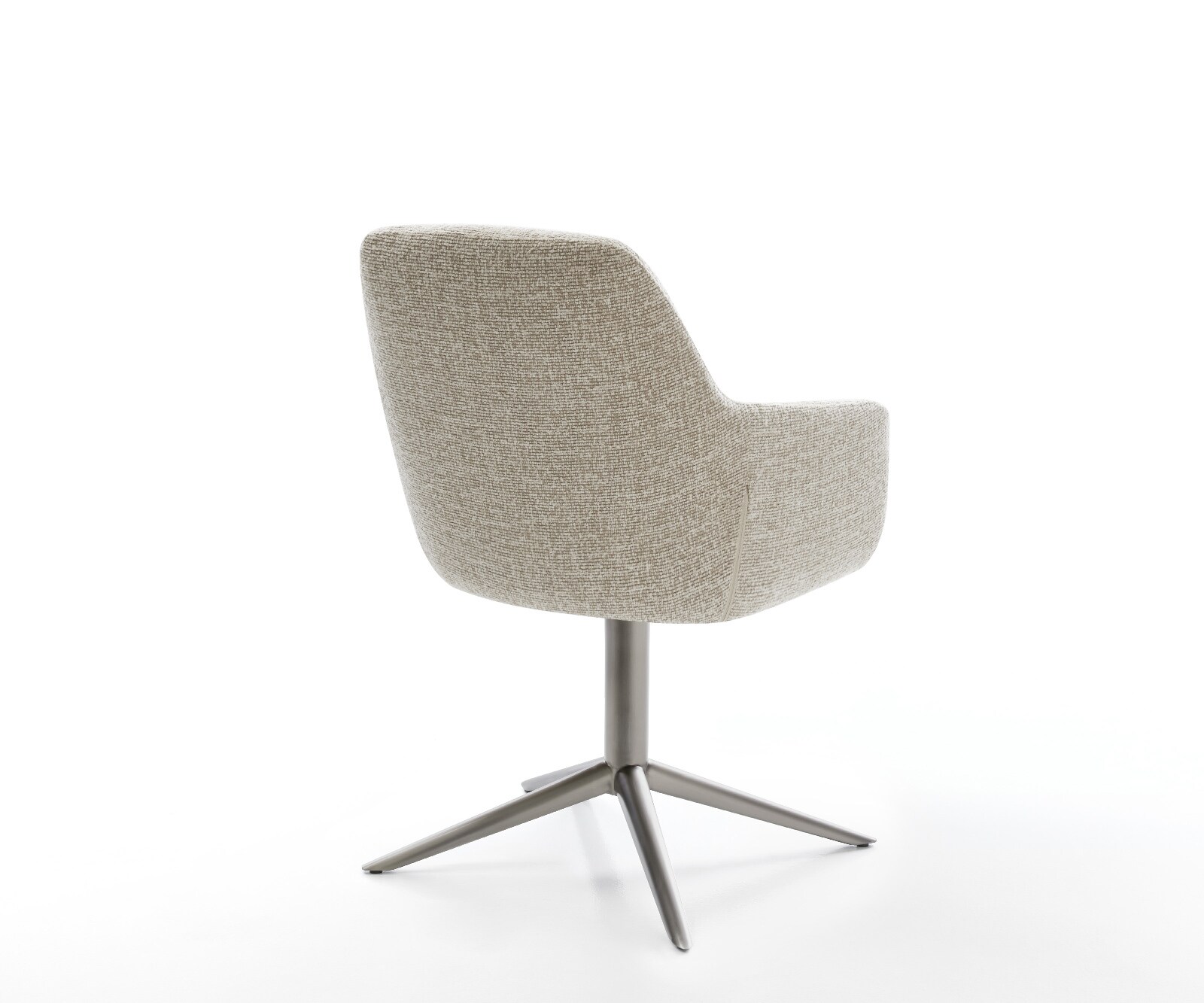Chaise-pivotante Pejo-Flex tissu tissé doux beige pied de chaise 4 branches grafiete pivotement sur 360° fonction bascule resorts ensachés 4