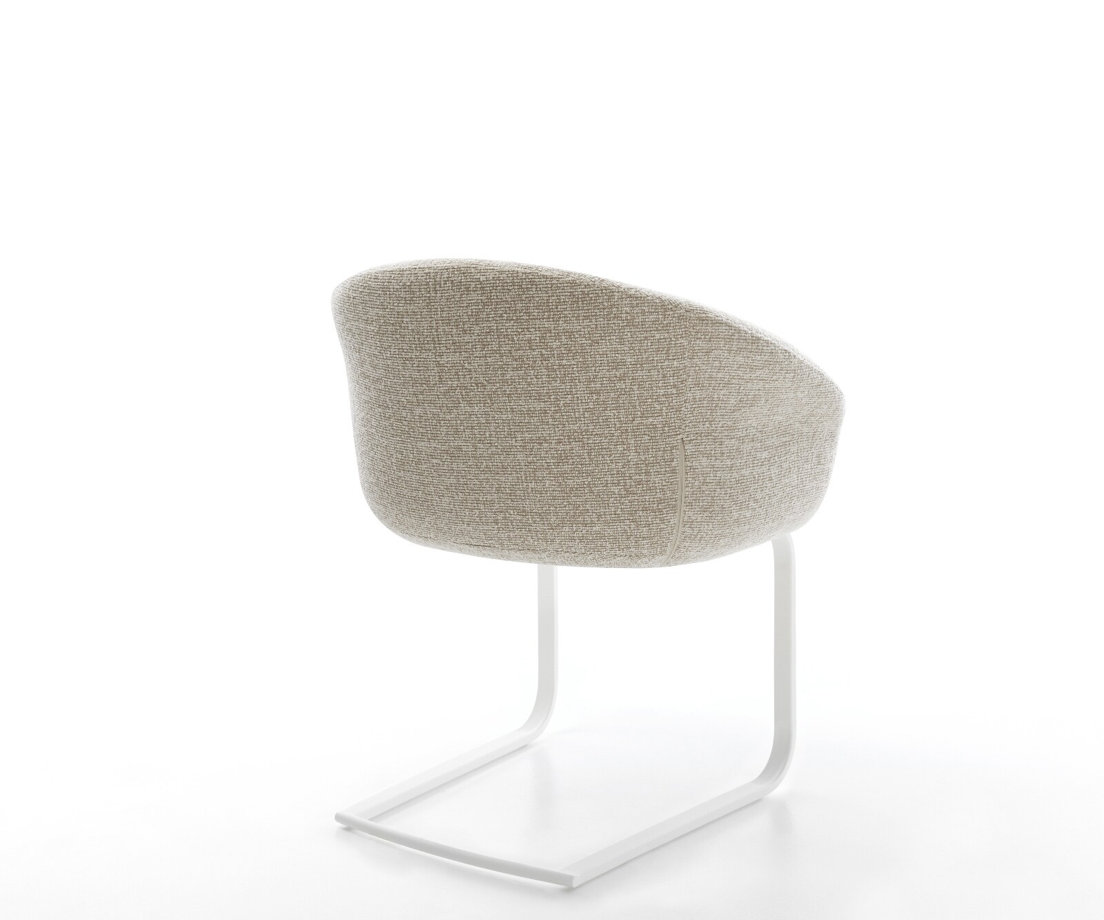 Cantilever Vinka-Flex avec accoudoirs tissu tissé doux beige pied cantilever plat blanc resorts ensachés 5