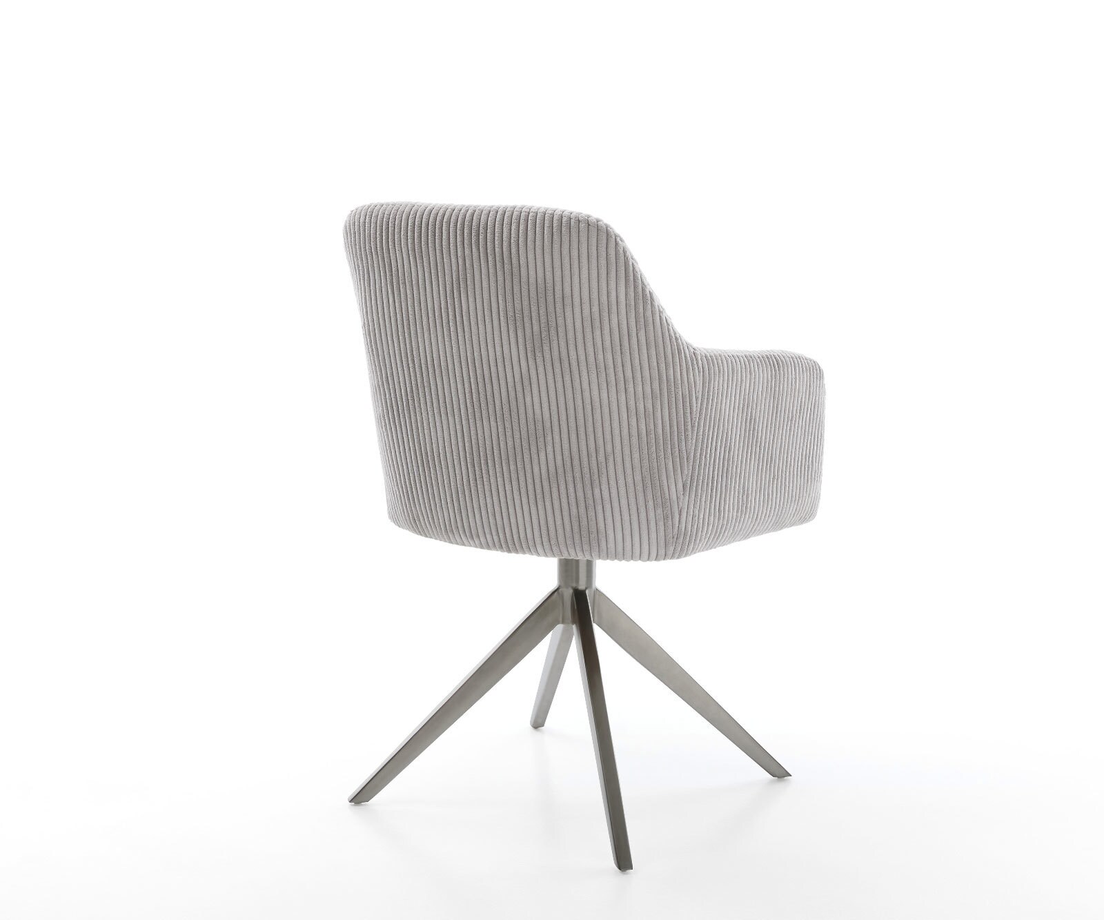 Chaise-pivotante Greg-Flex côtelé gris argenté pied croisé large grafiete pivotement sur 360° fonction bascule ressorts ensachés 4