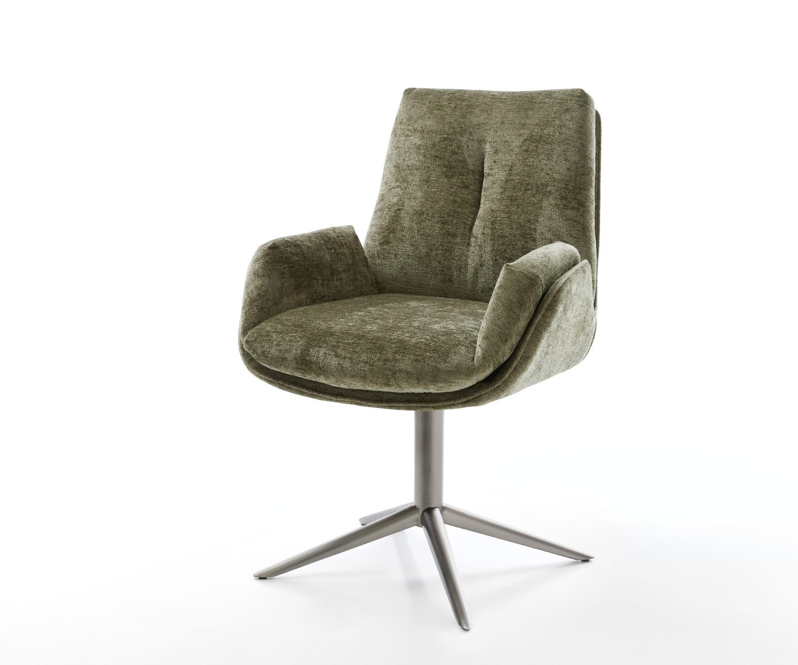 Chaise-pivotante Clea-Flex chenille olive pied de chaise 4 branches grafiete pivotement sur 360° fonction bascule 1
