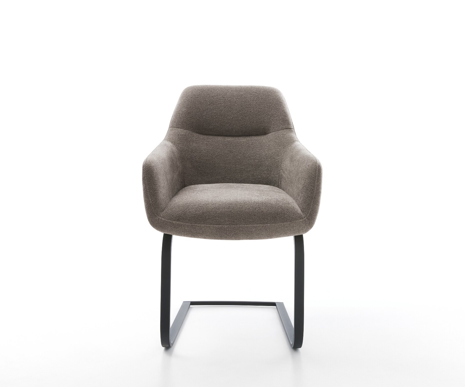 Cantilever Pejo-Flex tissu structuré doux taupe pied cantilever plat noir ressorts ensachés 2