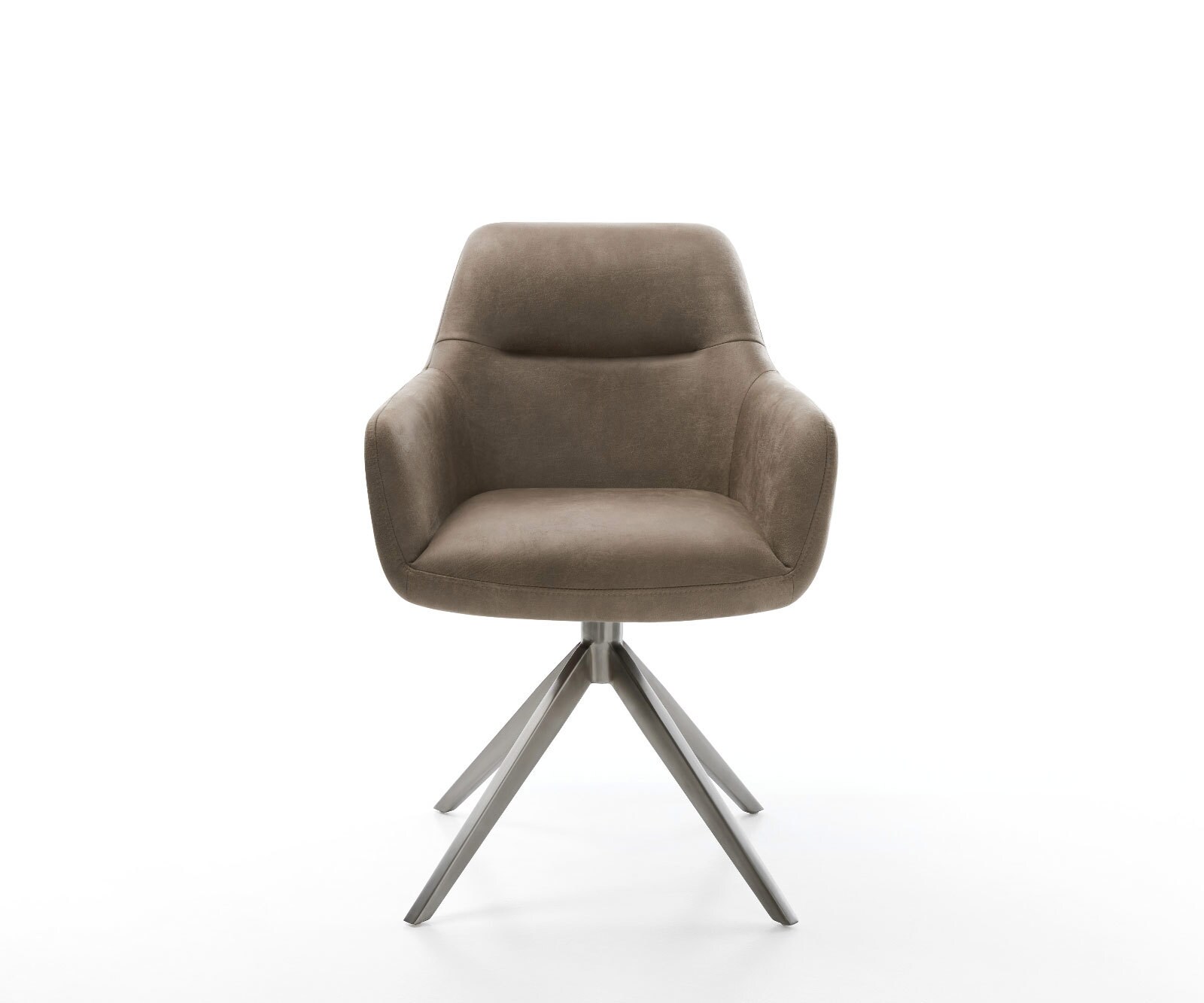 Chaise-pivotante Pejo-Flex microvelours taupe vintage pied croisé large grafiete pivotement sur 360° fonction bascule ressorts ensachés 2