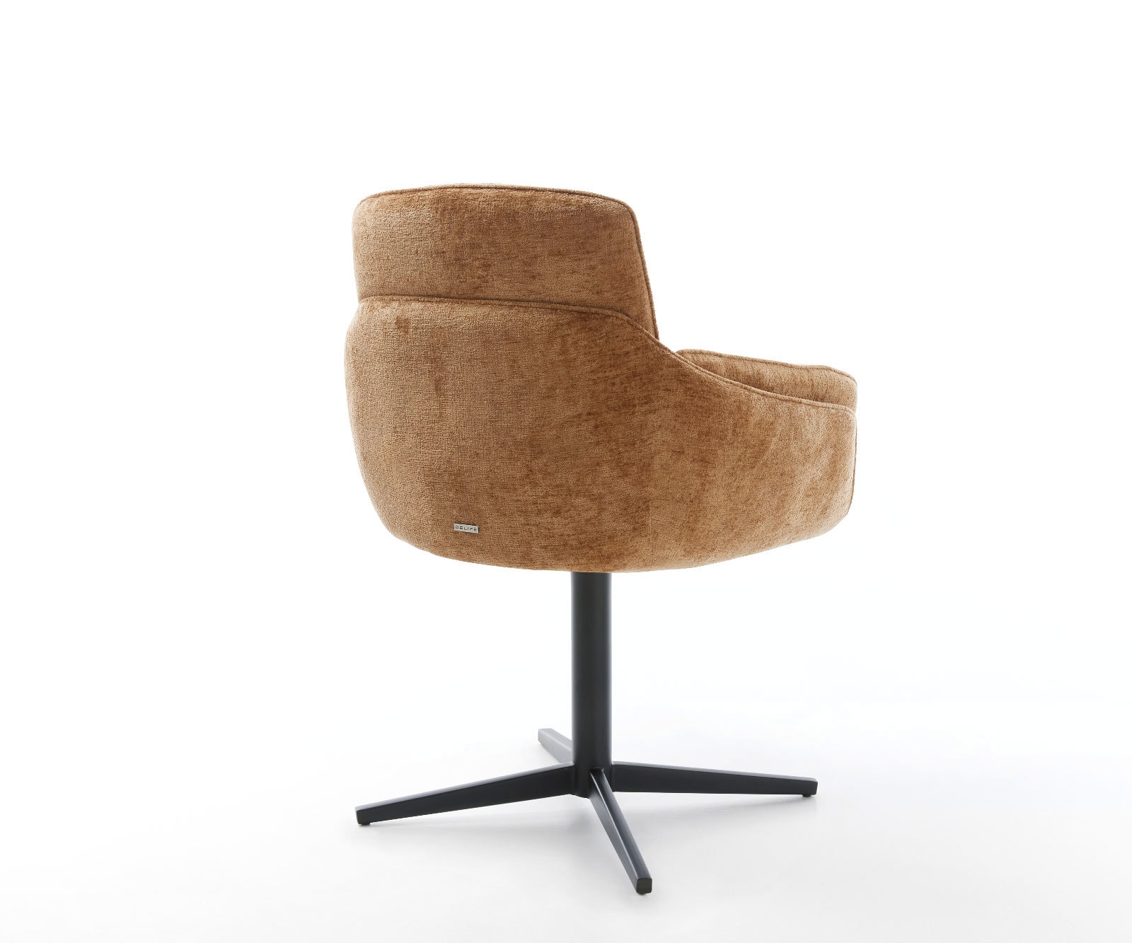 Chaise-pivotante Luan-Flex avec accoudoirs chenille rouille pied de chaise 4 branches noir pivotement sur 360° 4 Chaise-pivotante Luan-Flex avec accoudoirs chenille rouille pied de chaise 4 branches noir pivotement sur 360° 4