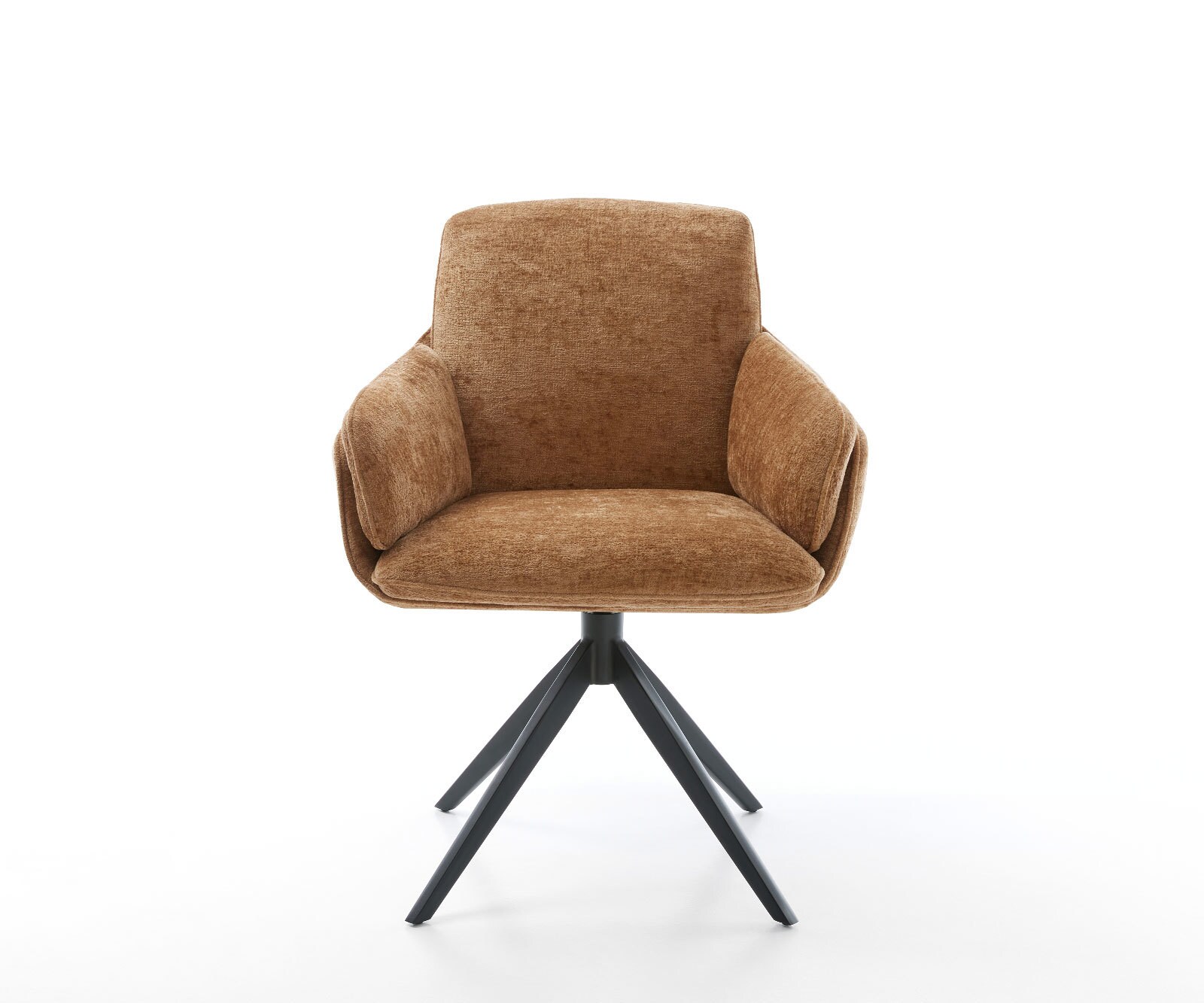 Chaise-pivotante Luan-Flex avec accoudoirs chenille rouille pied croisé large noir pivotement sur 360° fonction bascule 1 Chaise-pivotante Luan-Flex avec accoudoirs chenille rouille pied croisé large noir pivotement sur 360° fonction bascule 1