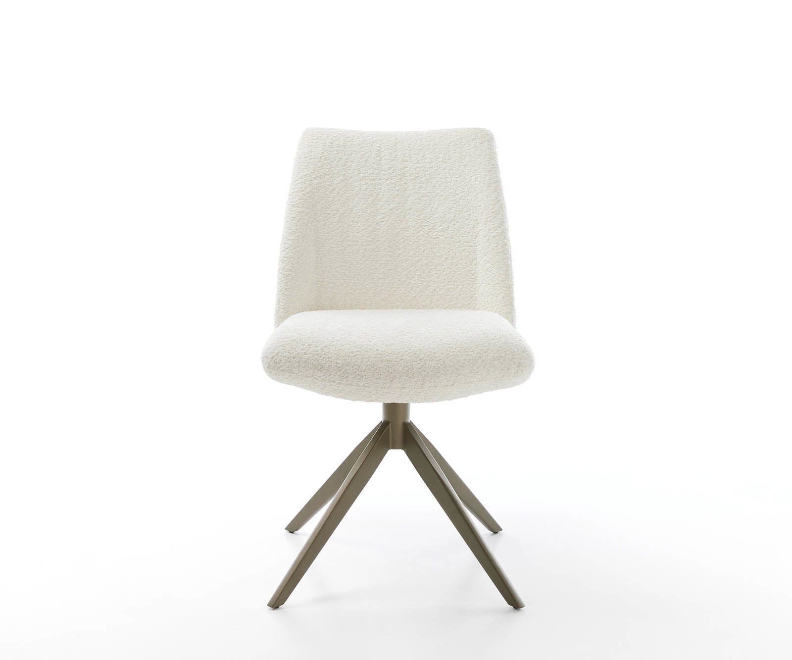 Chaise-pivotante Elso-Flex bouclé blanc pied croisé large aspect titane pivotement sur 360° ressorts ensachés 1