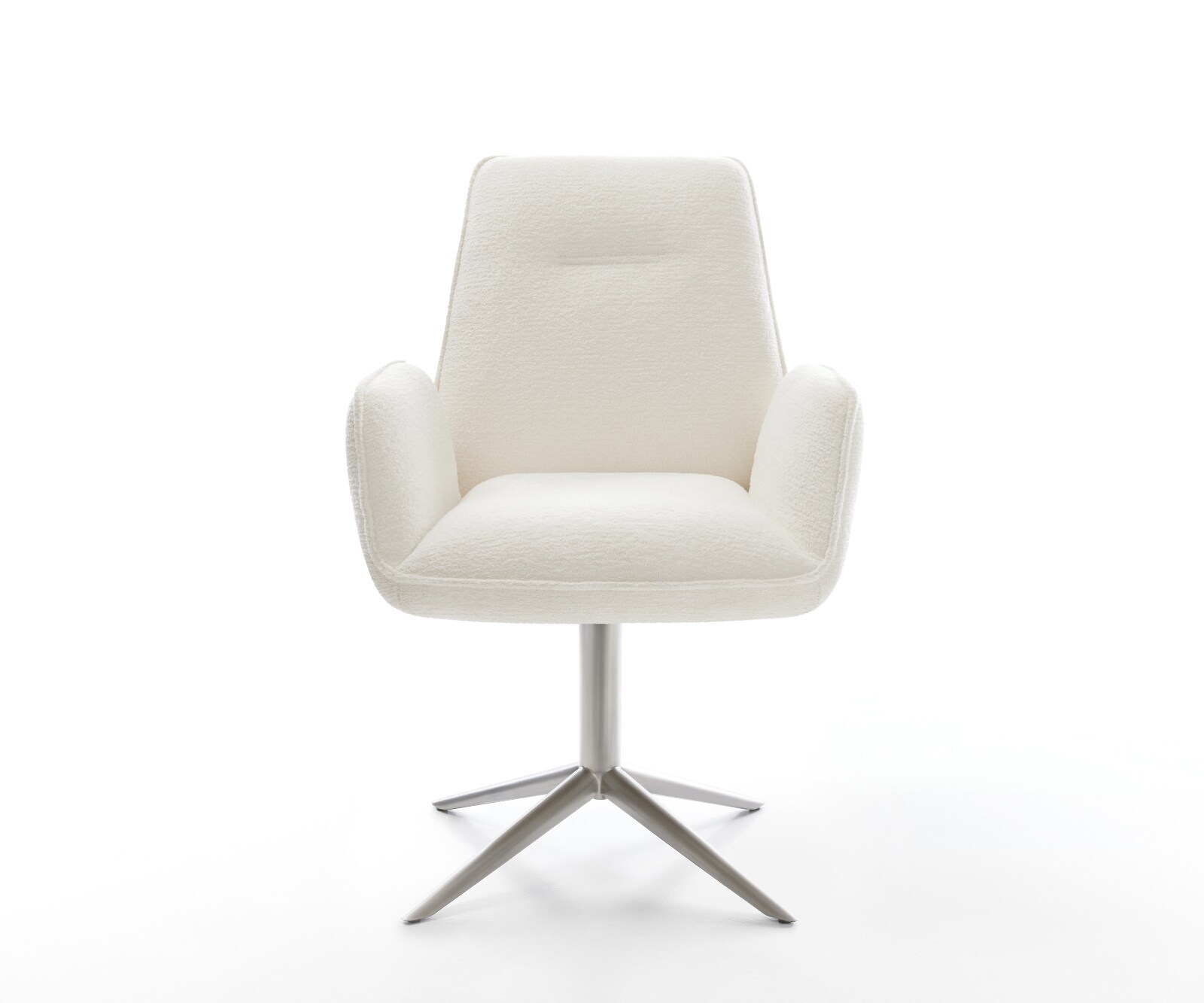 Chaise-pivotante Zoa-Flex bouclé doux beige pied de chaise 4 branches acier inoxydable pivotement sur 360° fonction bascule resorts ensachés 2