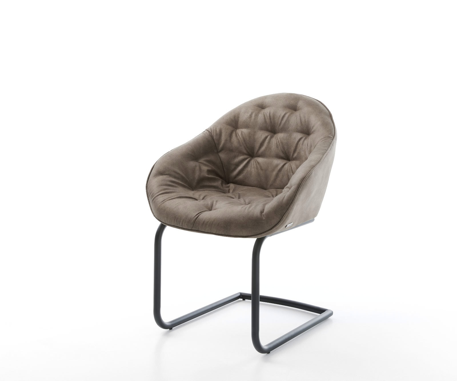Cantilever Gaio-Flex microvelours taupe vintage pied cantilever rond noir Cantilever Gaio-Flex microvelours taupe vintage pied cantilever rond noir