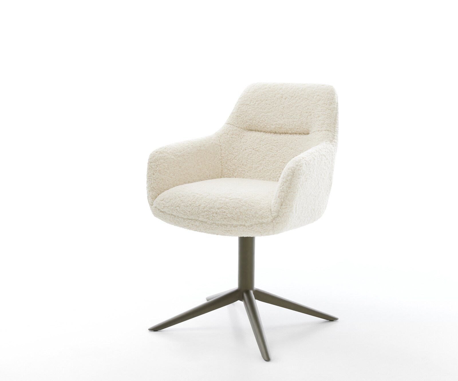 Chaise-pivotante Pejo-Flex tissu teddy beige pied de chaise 4 branches aspect titane pivotement sur 360° fonction bascule resorts ensachés 1