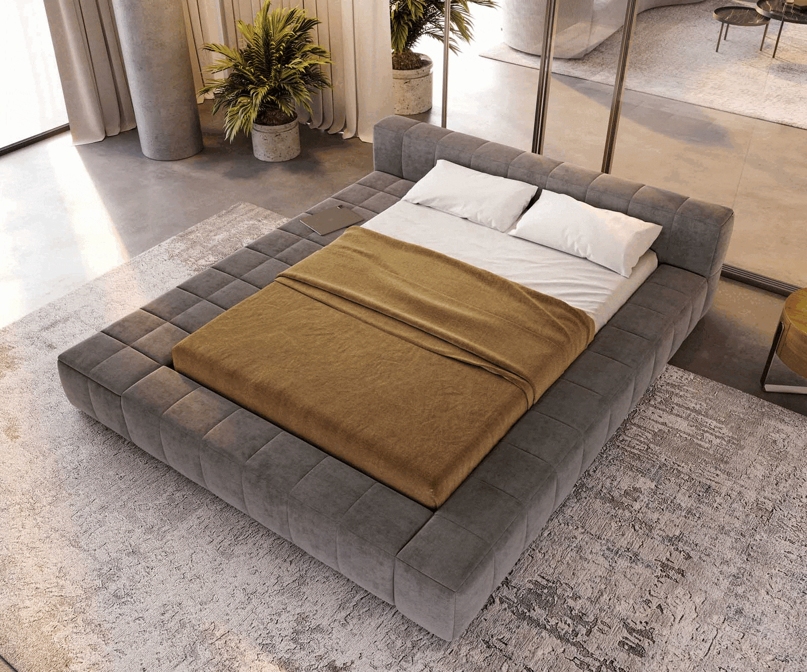 Sommier-Espazio 140x200 cm microfibre grise avec espace de rangement 3 Sommier-Espazio 140x200 cm microfibre grise avec espace de rangement 3