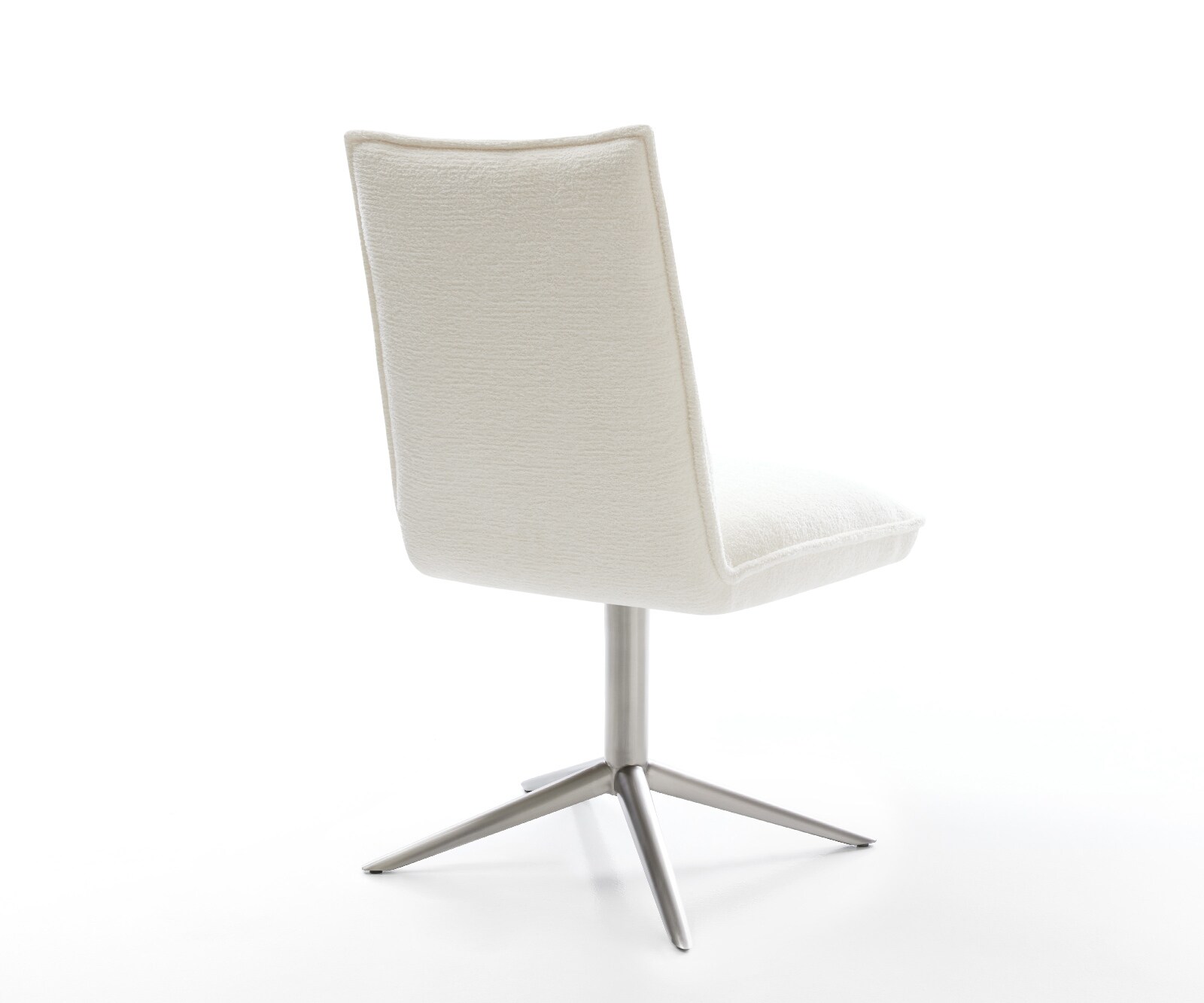 Chaise-pivotante Lelio-Flex bouclé doux beige pied de chaise 4 branches acier inoxydable pivotement sur 360° fonction bascule resorts ensachés 5
