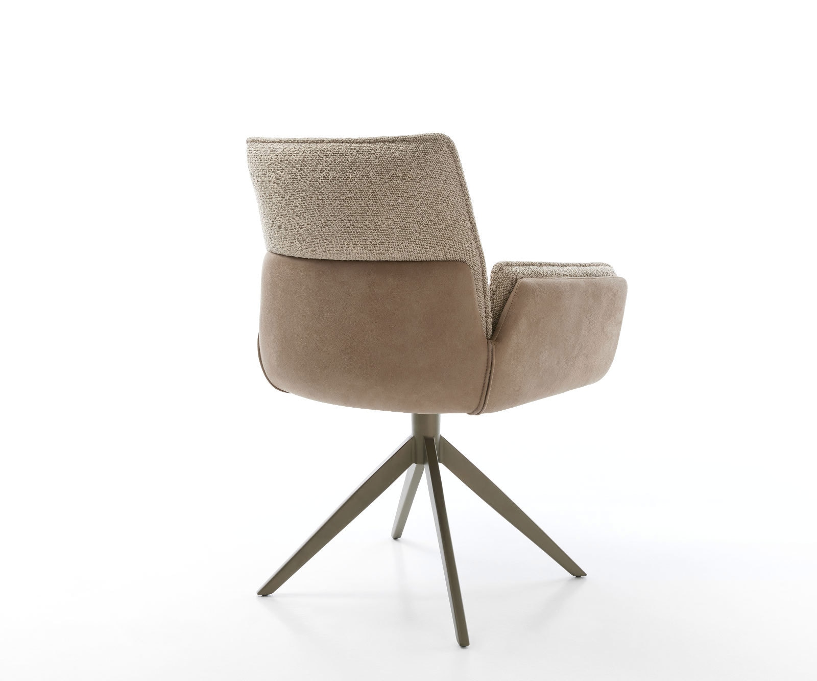 Chaise-pivotante Nela-Flex tissu mixte couleur boue pied croisé large aspect titane pivotement sur 360° 4 Chaise-pivotante Nela-Flex tissu mixte couleur boue pied croisé large aspect titane pivotement sur 360° 4