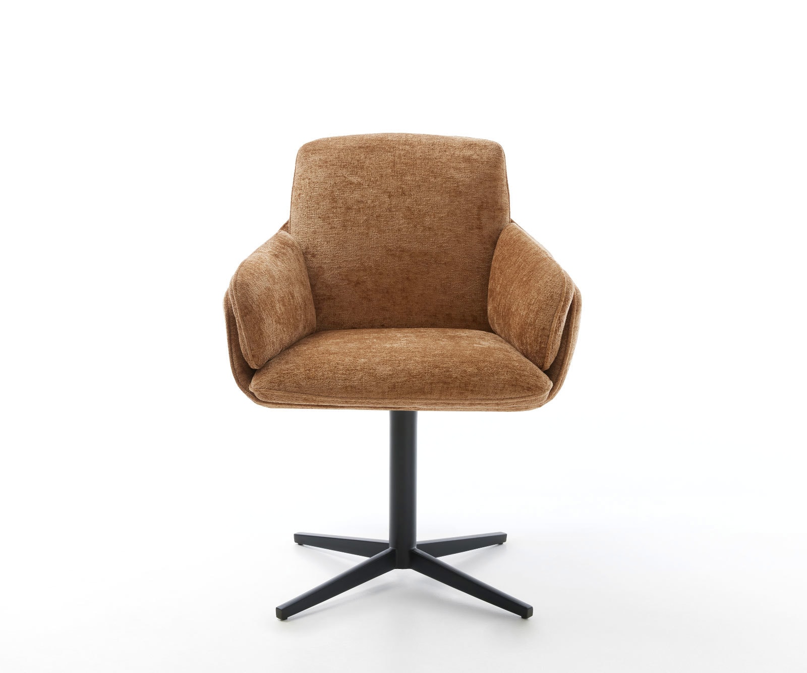 Chaise-pivotante Luan-Flex avec accoudoirs chenille rouille pied de chaise 4 branches noir pivotement sur 360° 1 Chaise-pivotante Luan-Flex avec accoudoirs chenille rouille pied de chaise 4 branches noir pivotement sur 360° 1