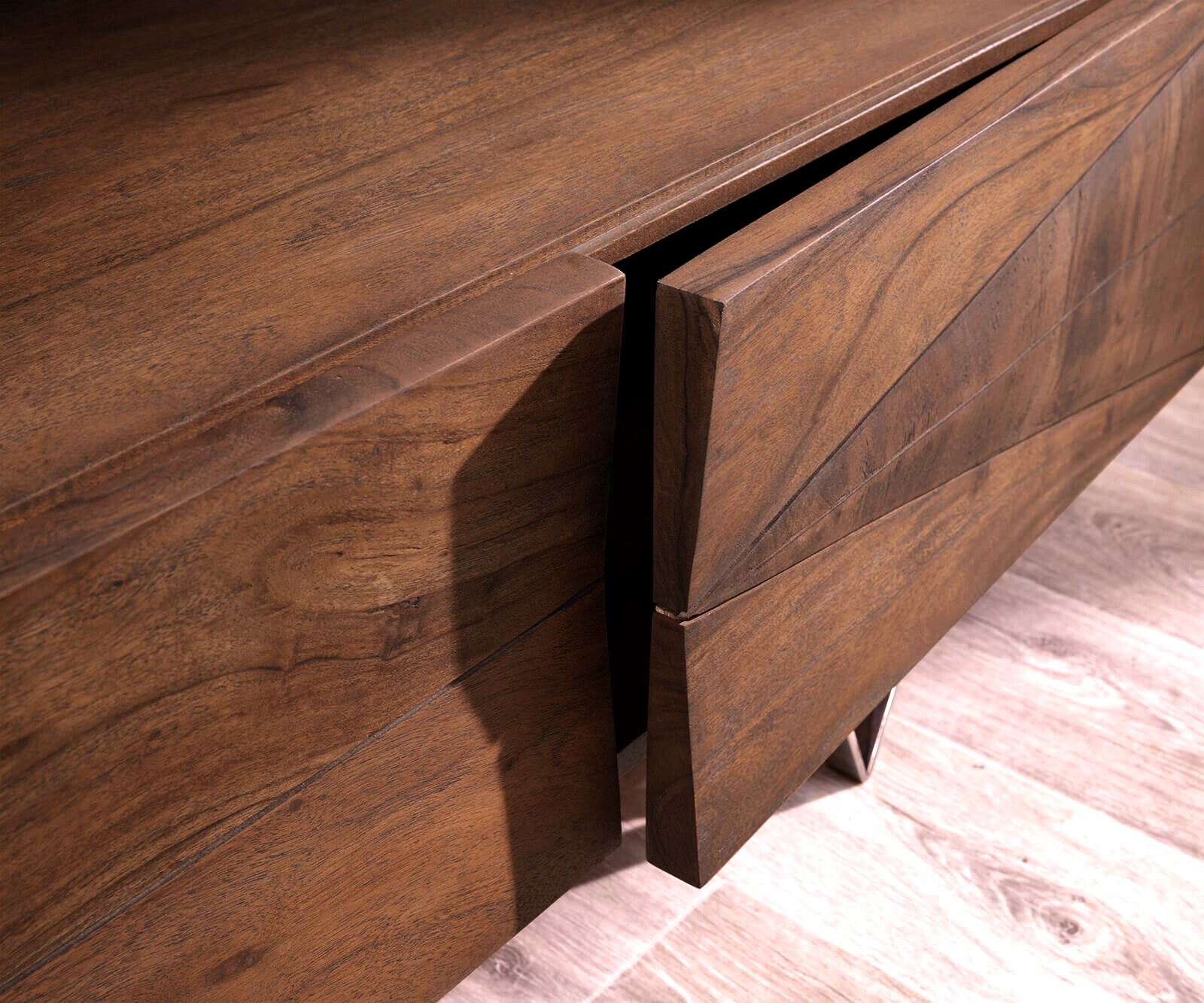 Meuble-TV Wyatt 175 cm marron acacia 1 rabat 3