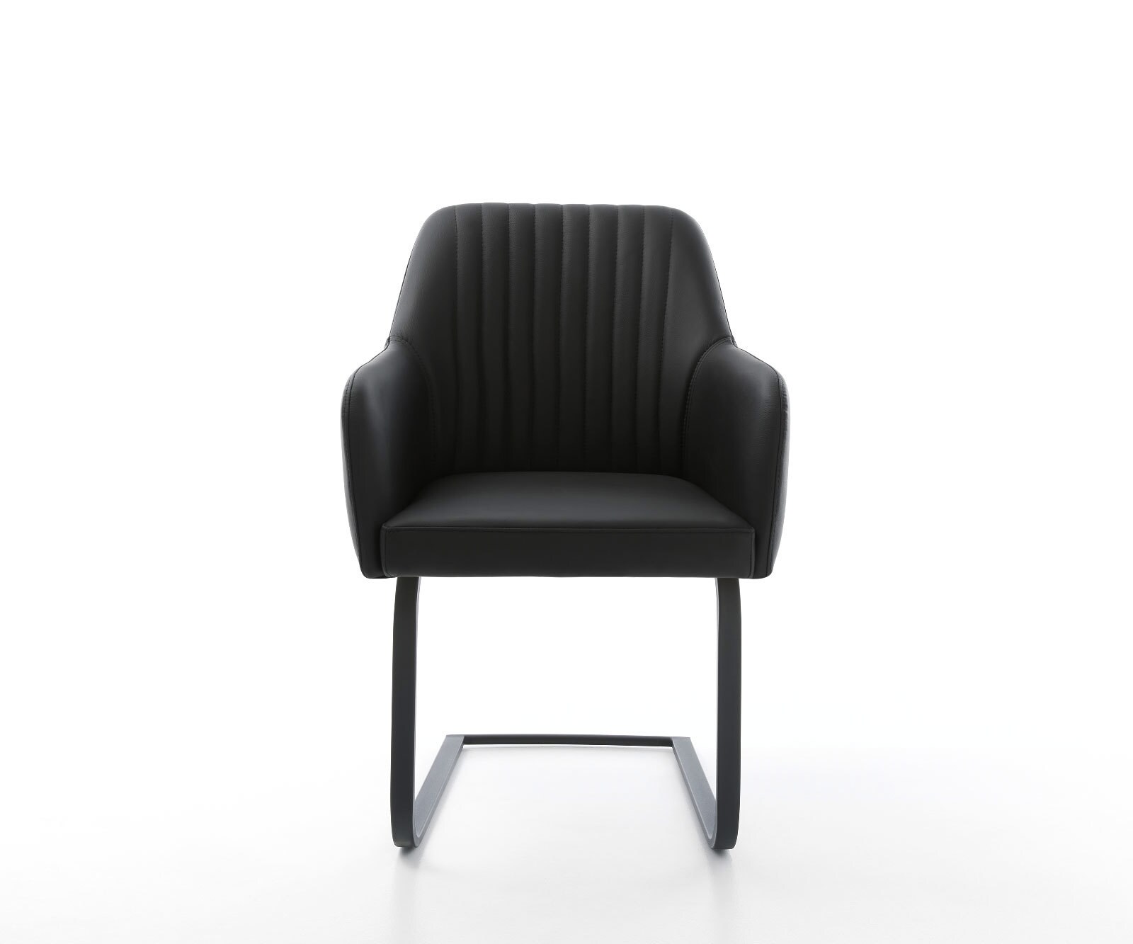Cantilever Greg-Flex cuir de vache noir pied cantilever plat noir ressorts ensachés 1