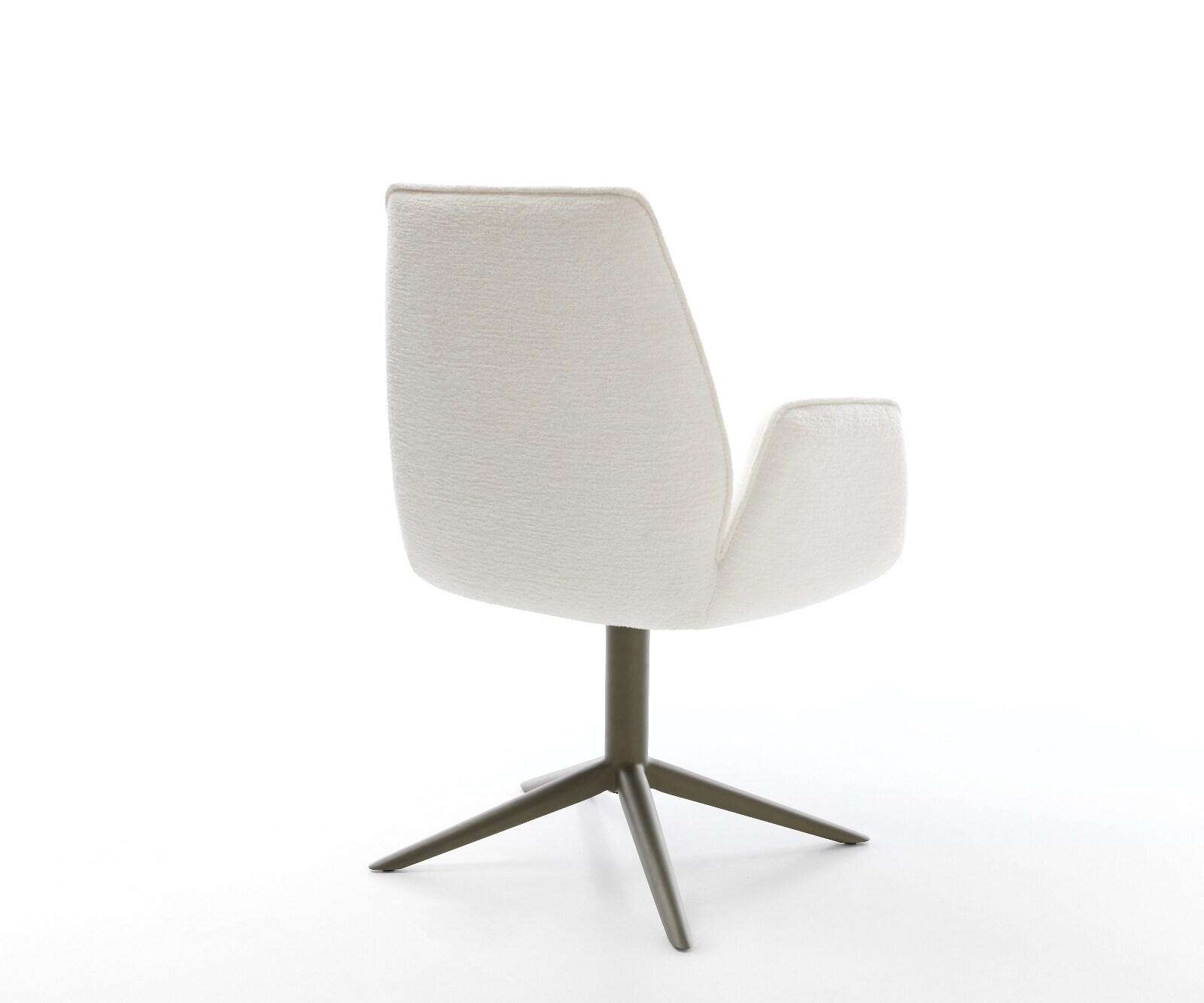 Chaise-pivotante Zoa-Flex bouclé doux beige pied de chaise 4 branches aspect titane pivotement sur 360° fonction bascule resorts ensachés 5