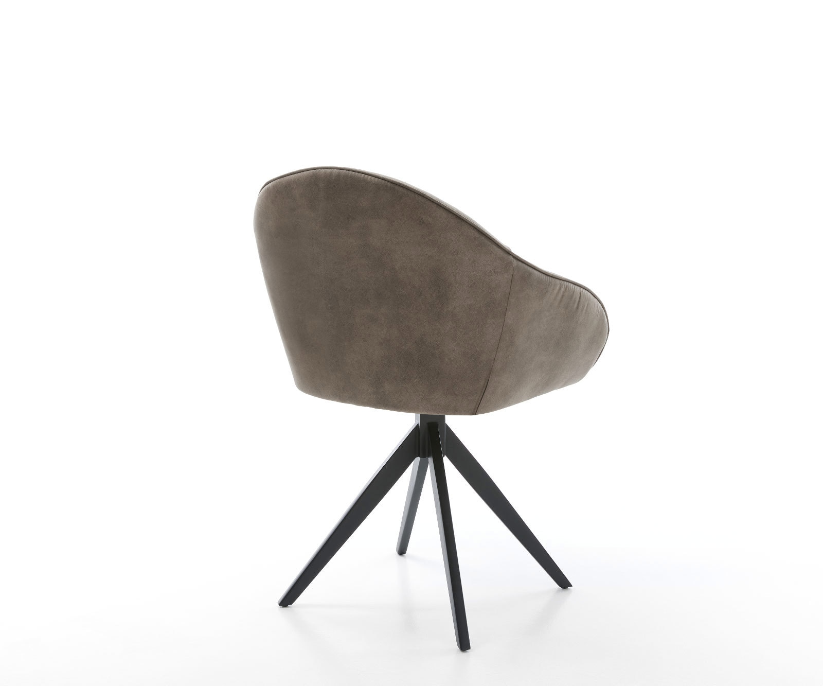 Chaise-de-salle-à-manger Gaio-Flex microvelours taupe vintage pied croisé angulaire noir 4 Chaise-de-salle-à-manger Gaio-Flex microvelours taupe vintage pied croisé angulaire noir 4