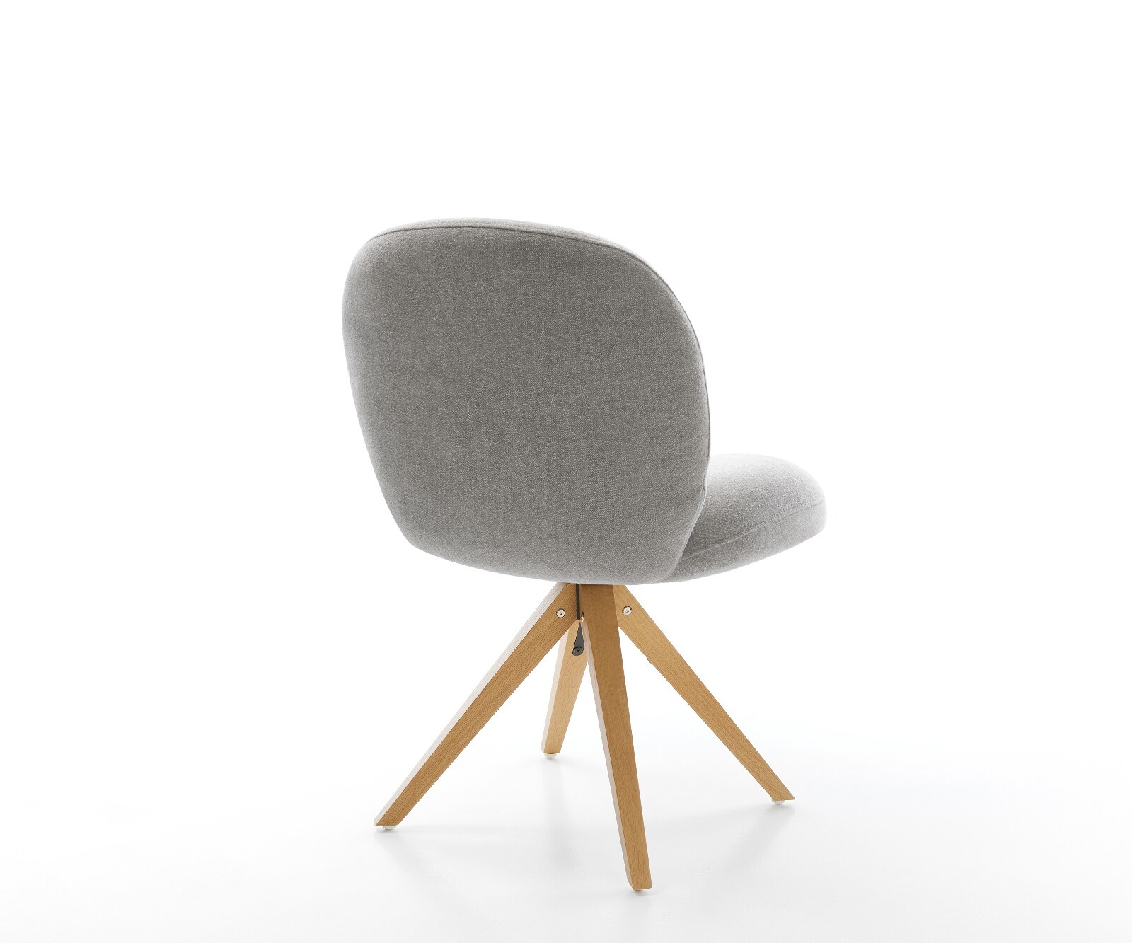 Chaise-pivotante Nube-Flex tissu structuré doux gris pied en bois angulaire naturel pivotement sur 180° resorts ensachés 5