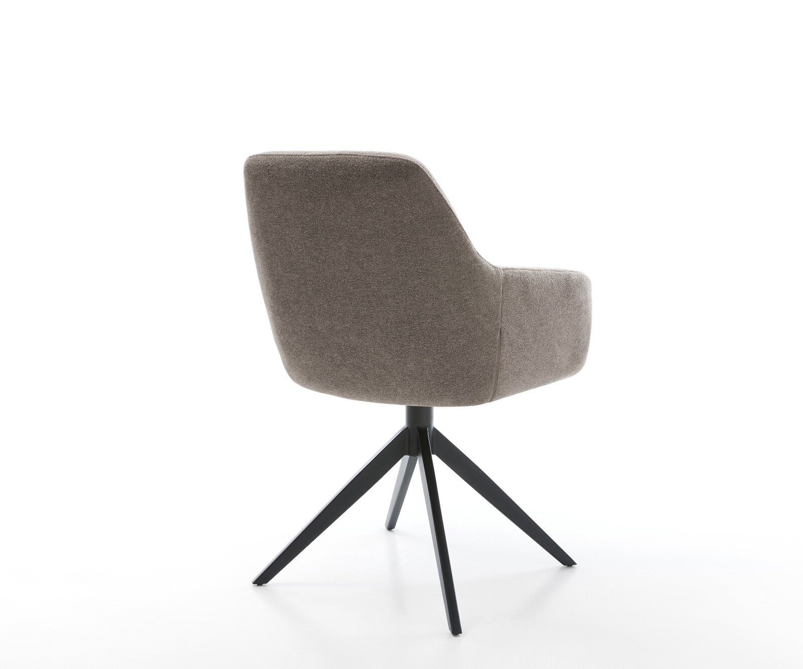 Chaise-pivotante Pejo-Flex tissu structuré doux taupe pied croisé large noir pivotement sur 360° fonction bascule ressorts ensachés 4