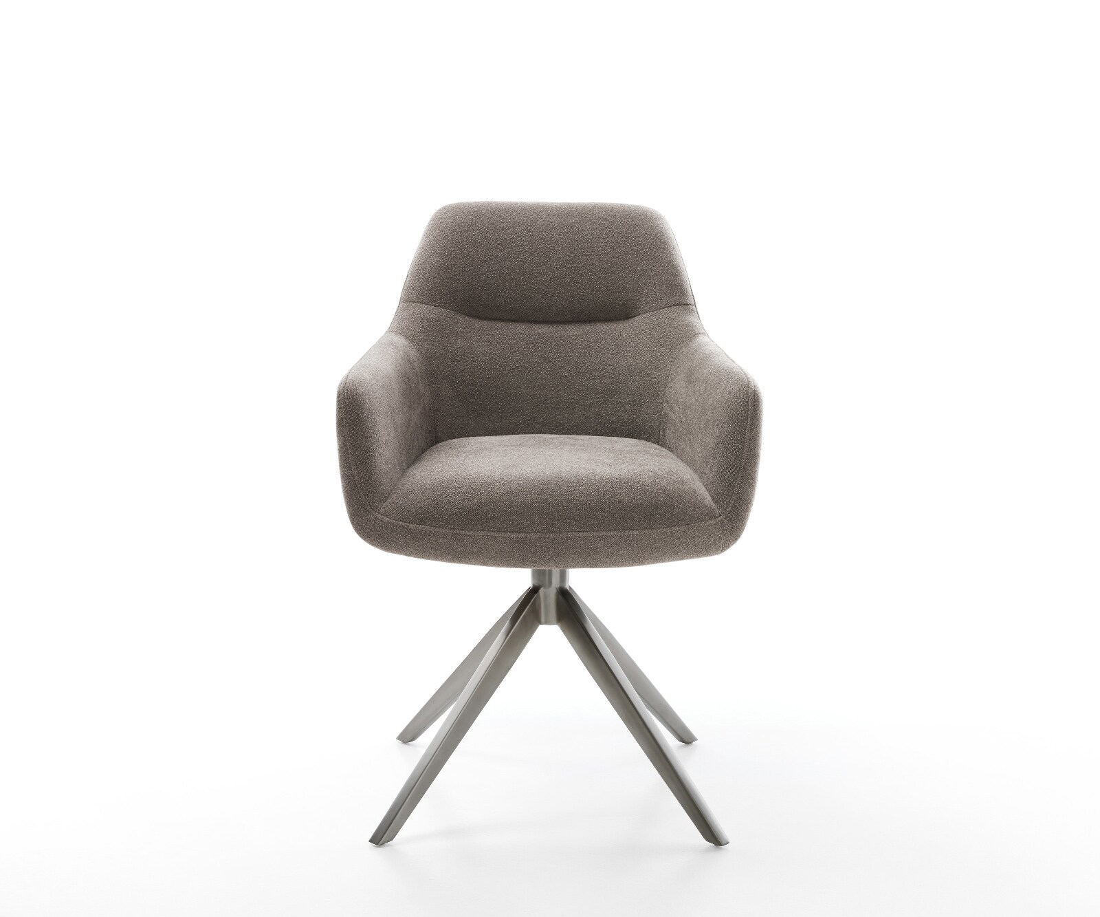 Chaise-pivotante Pejo-Flex tissu structuré doux taupe pied croisé large grafiete pivotement sur 360° fonction bascule ressorts ensachés 1