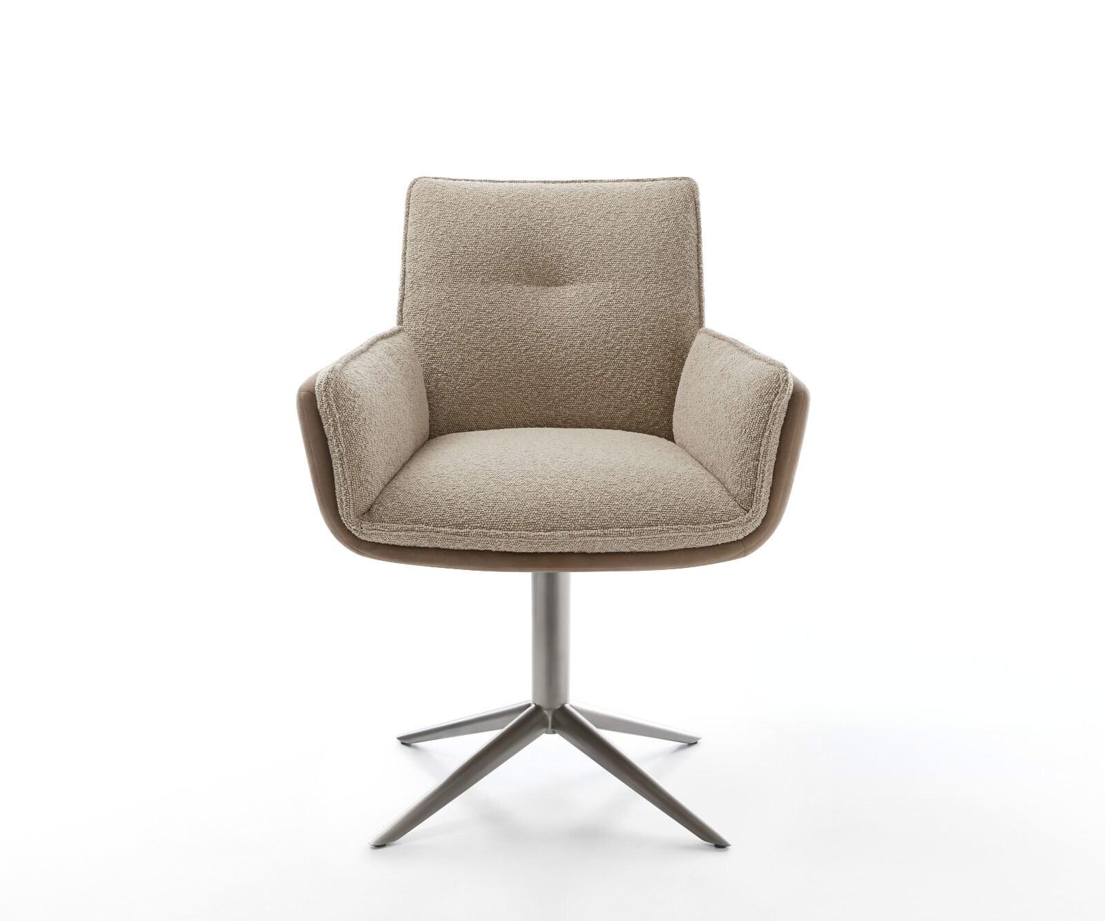 Chaise-pivotante Nela-Flex tissu mixte couleur boue pied de chaise 4 branches grafiete pivotement sur 360° fonction bascule 1