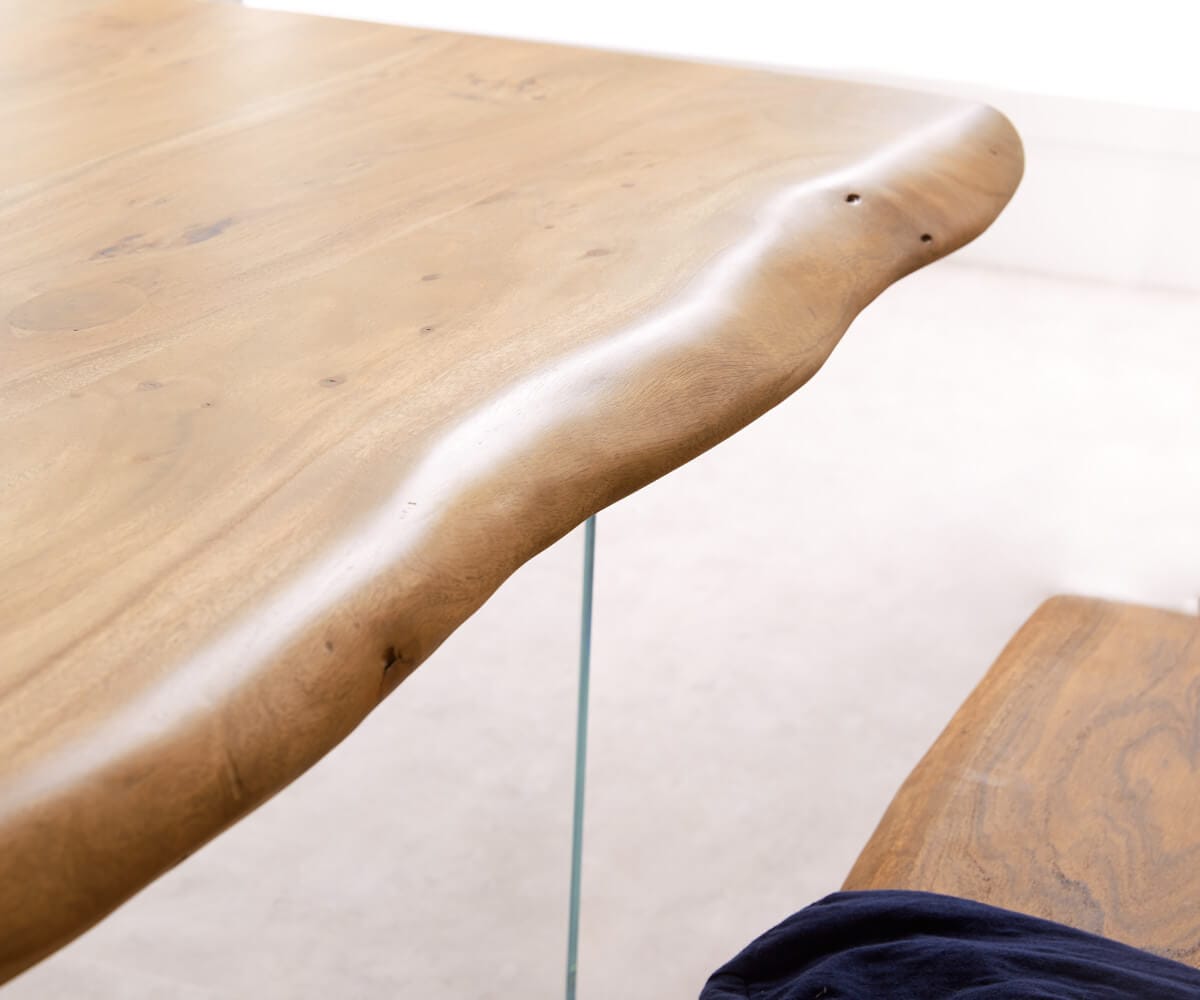 Table-à-manger Edge 200x100 XL acacia nature verre Live-Edge 4 Table-à-manger Edge 200x100 XL acacia nature verre Live-Edge 4