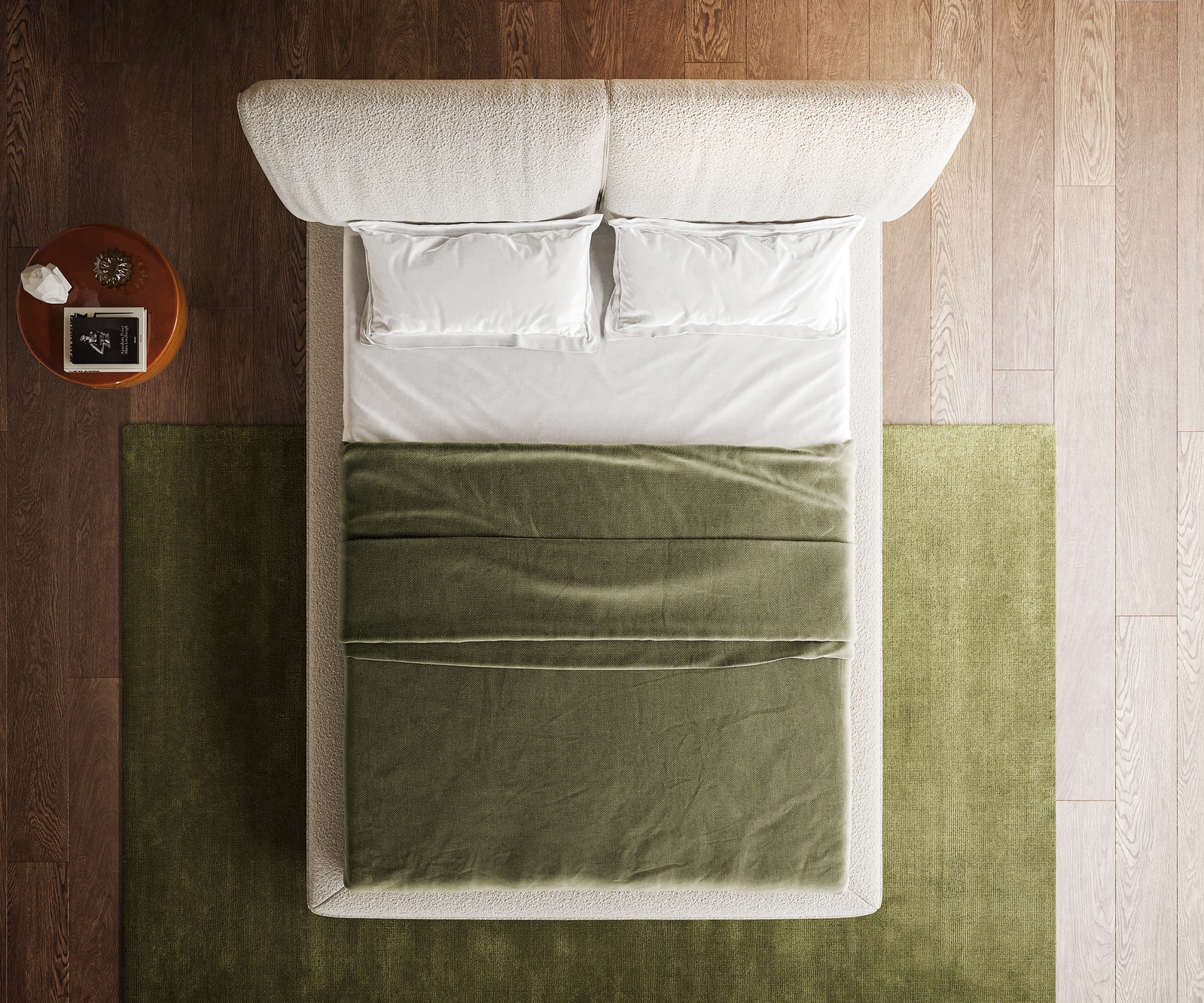 Sommier rembourré Cusino 140x200 cm Bouclé Crème-Blanc 6