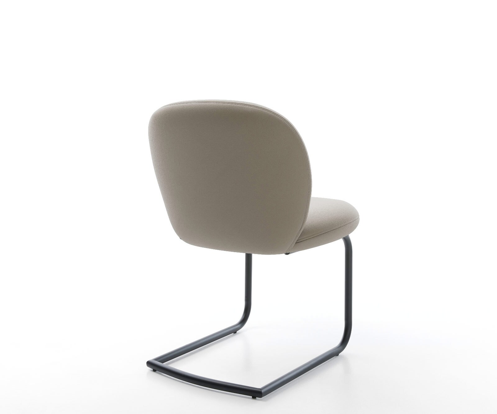 Cantilever Nube-Flex cuir de vache couleur boue pied cantilever rond noir ressorts ensachés 5