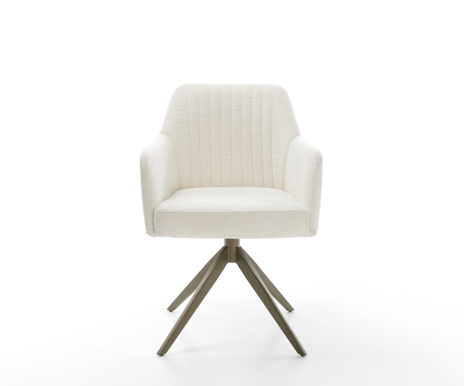 Chaise-pivotante Greg-Flex bouclé doux beige pied croisé large aspect titane pivotement sur 360° fonction bascule resorts ensachés 2