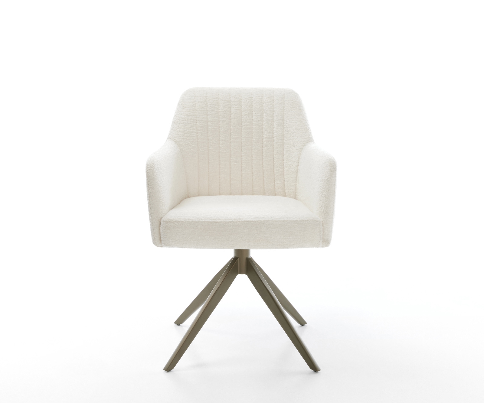 Chaise-pivotante Greg-Flex bouclé doux beige pied croisé large aspect titane pivotement sur 360° fonction bascule resorts ensachés 2