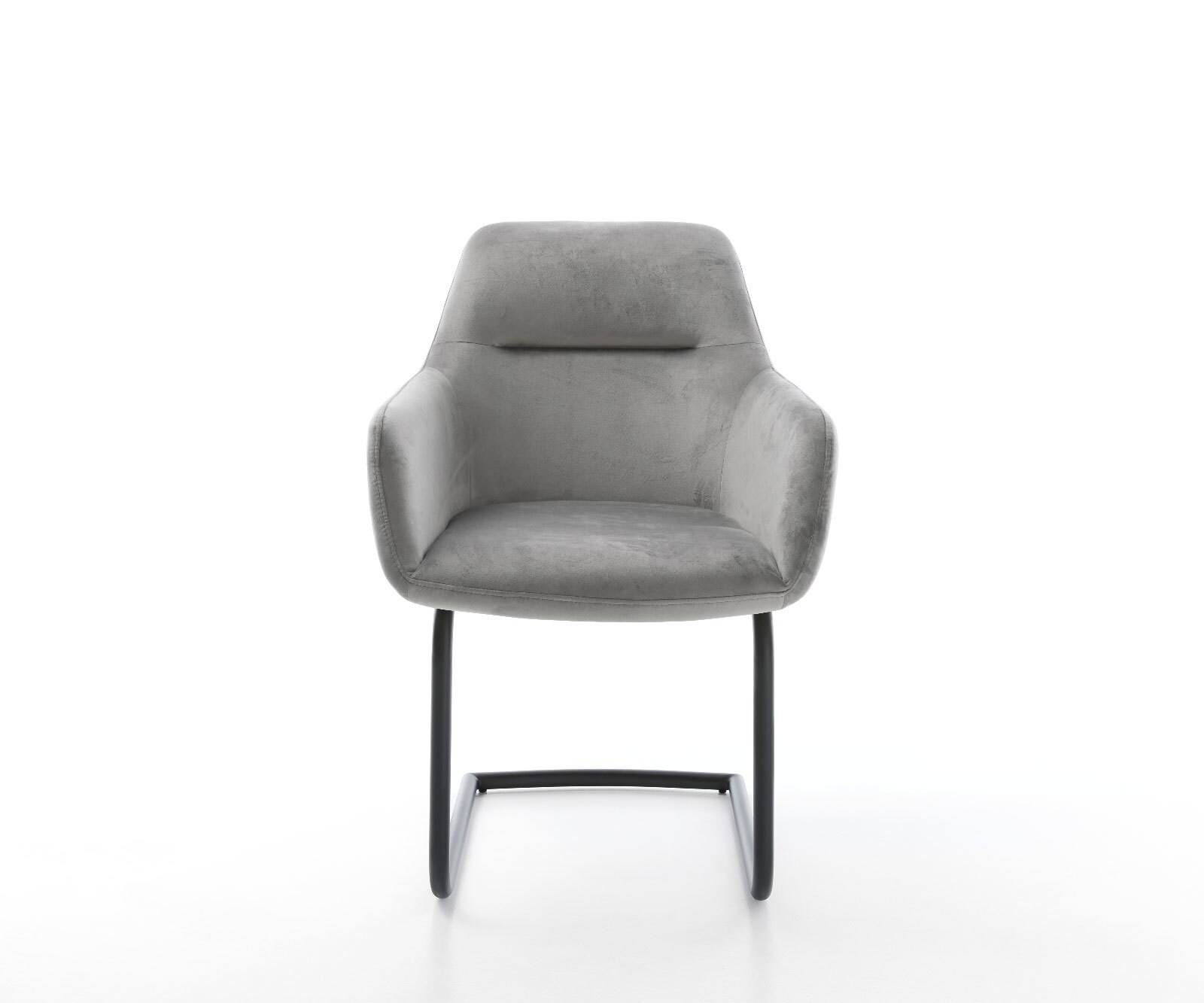 Cantilever Pejo-Flex velours gris pied cantilever rond noir ressorts ensachés 2