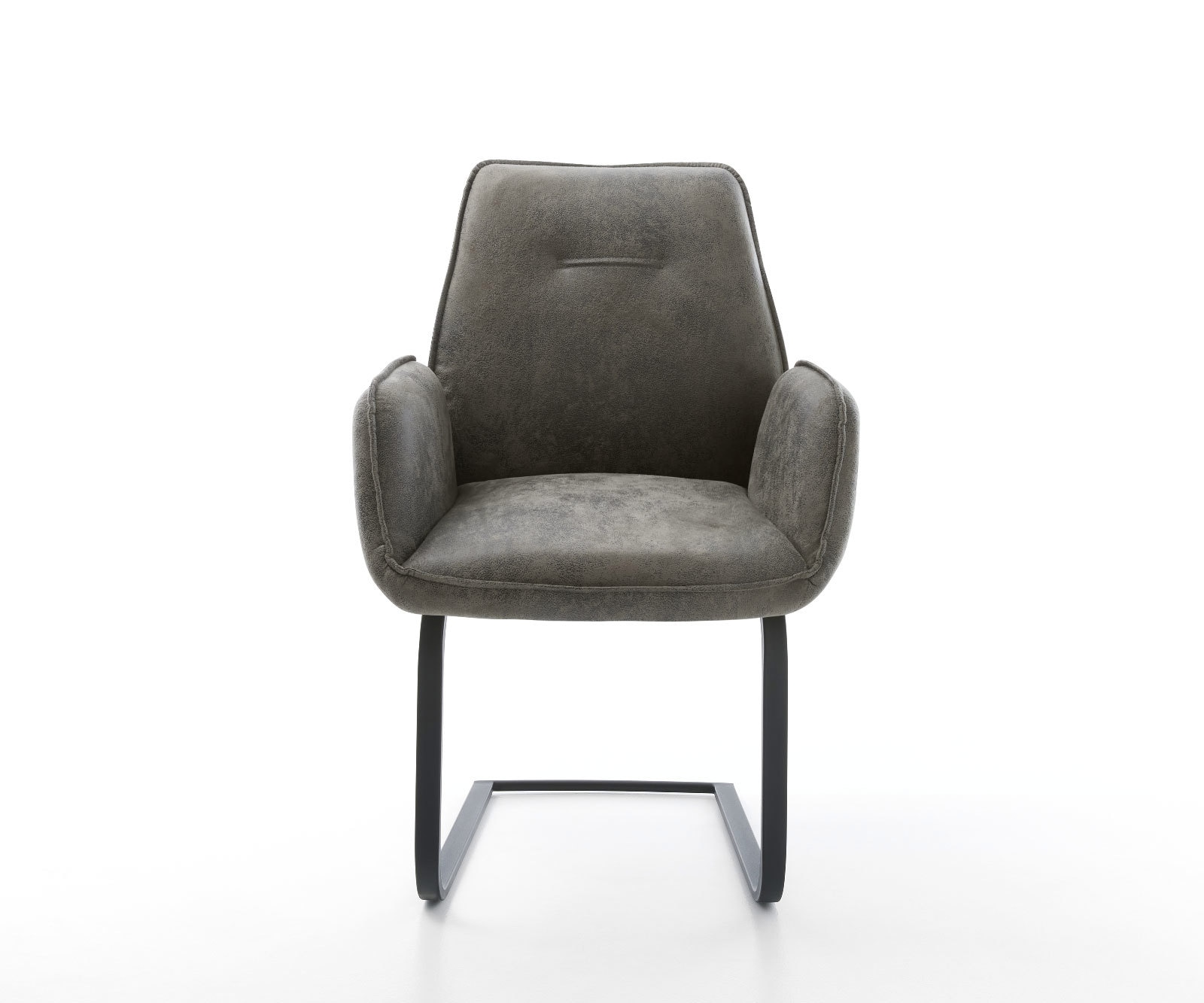 Cantilever Zoa-Flex microvelours gris antique pied cantilever plat noir ressorts ensachés 1 Cantilever Zoa-Flex microvelours gris antique pied cantilever plat noir ressorts ensachés 1