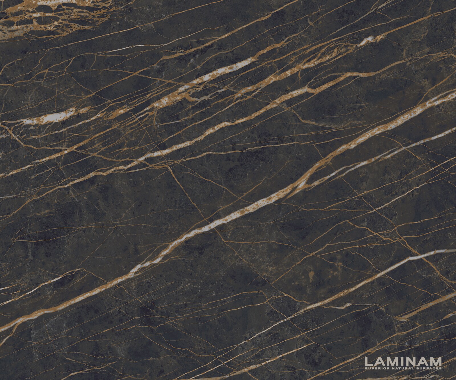 Table-à-manger Edge 200x100cm Laminam® céramique marron pieds milieu acier plat noir 2