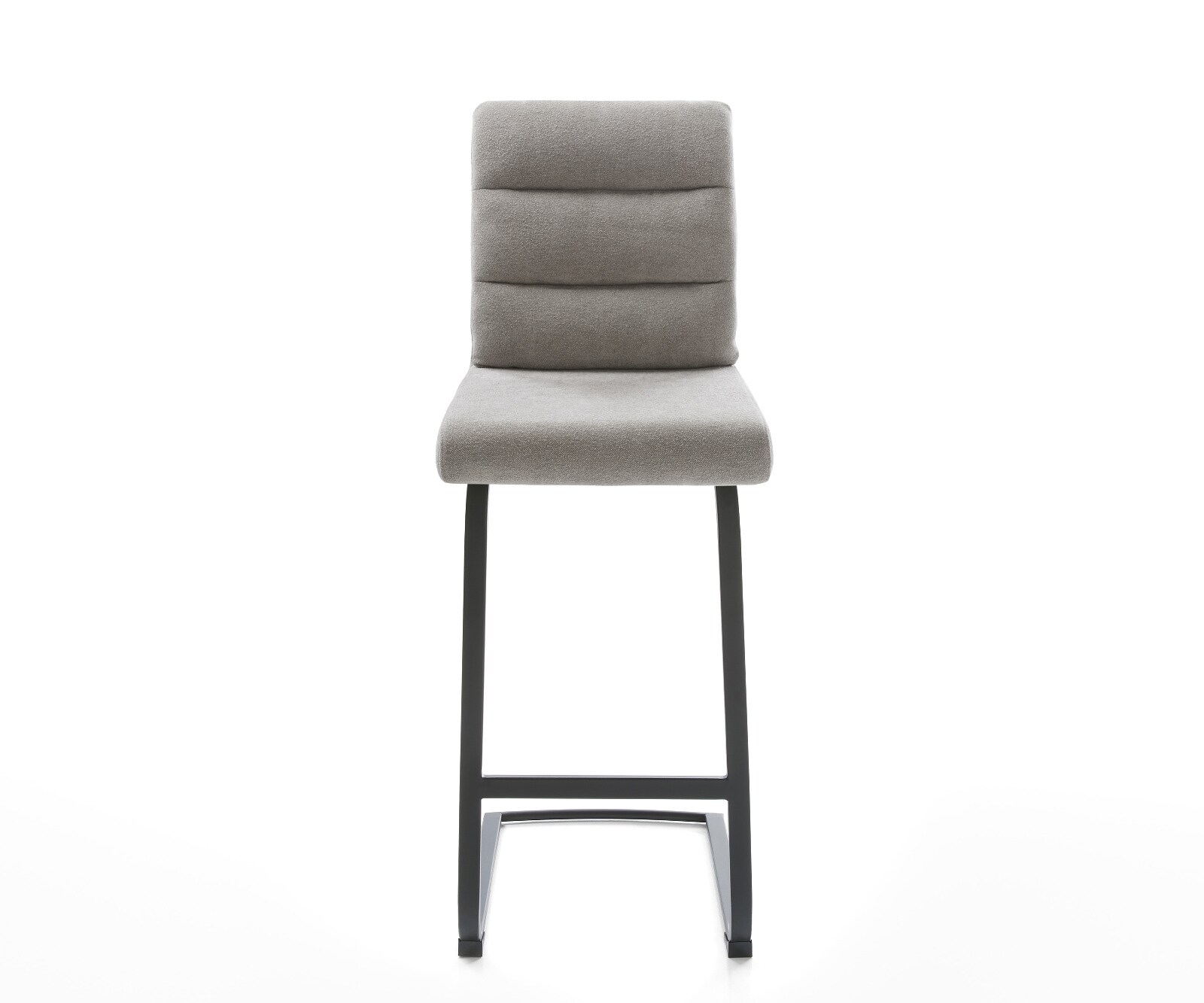 Chaise-de-bar Pela-Flex Tissu structuré doux Gris Pied cantilever plat noir Noir 2